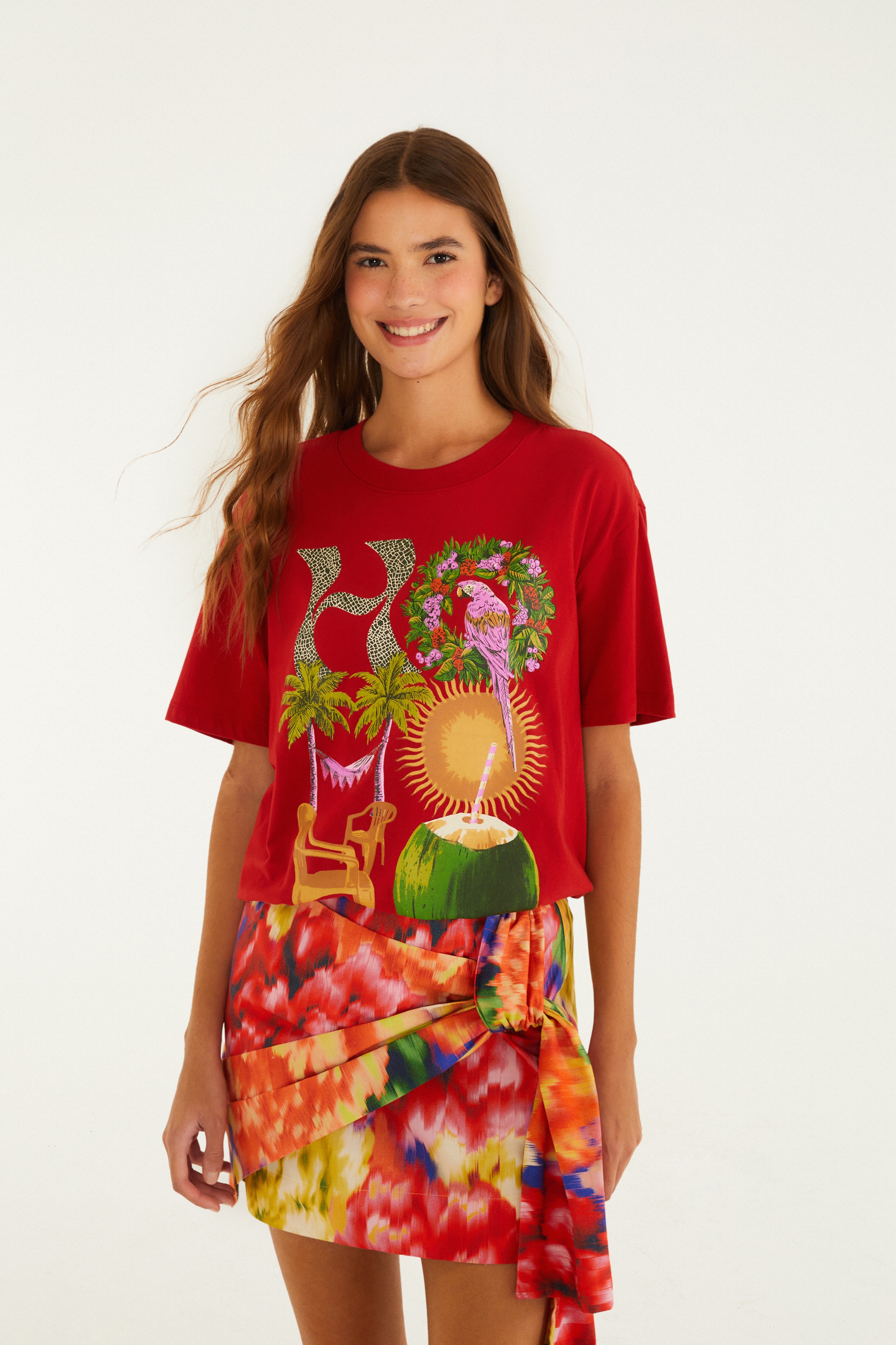 Saia Curta Estampada Chita Astral