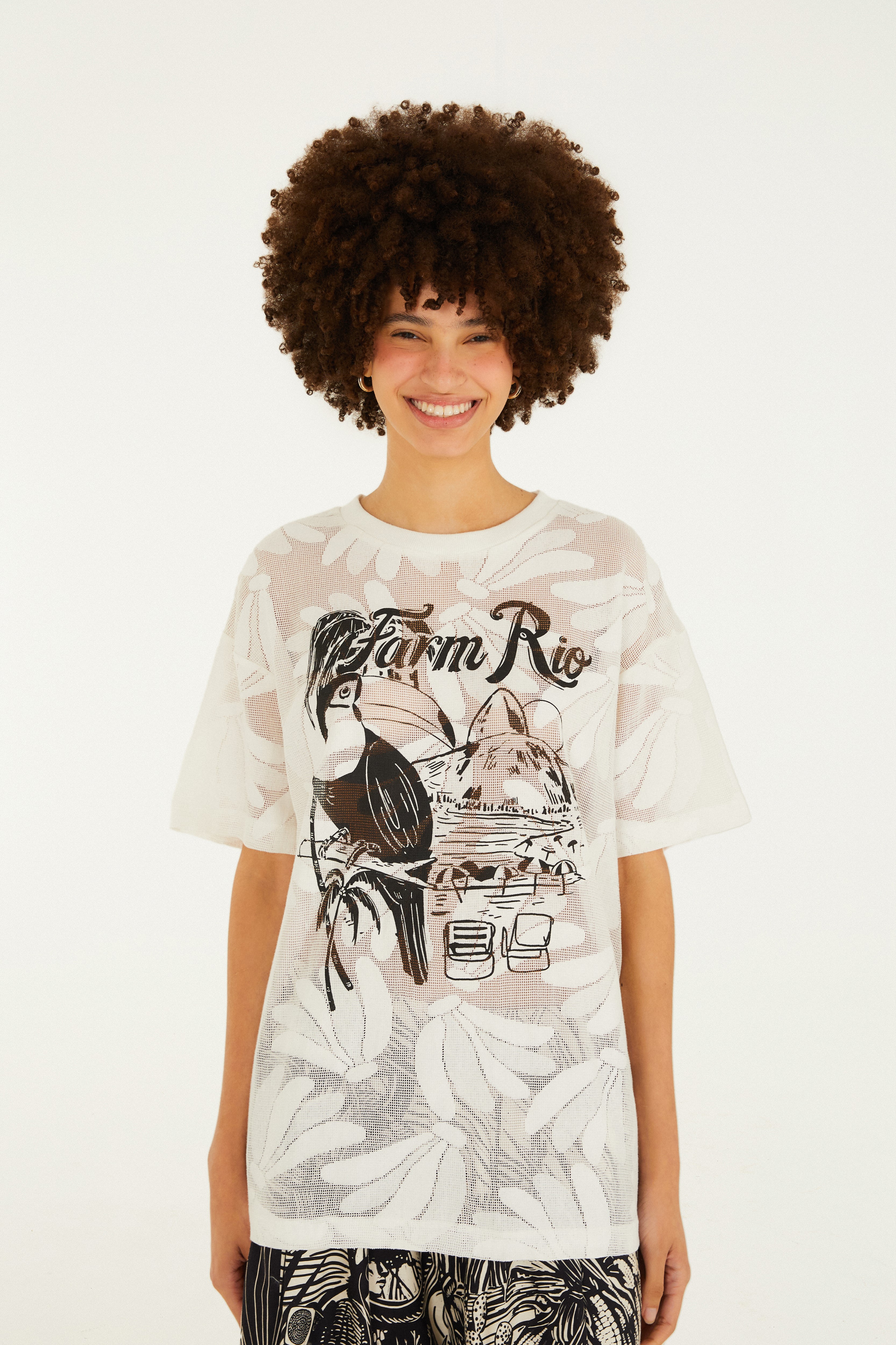 T-Shirt Média Renda Tucano Praia Farm Rio