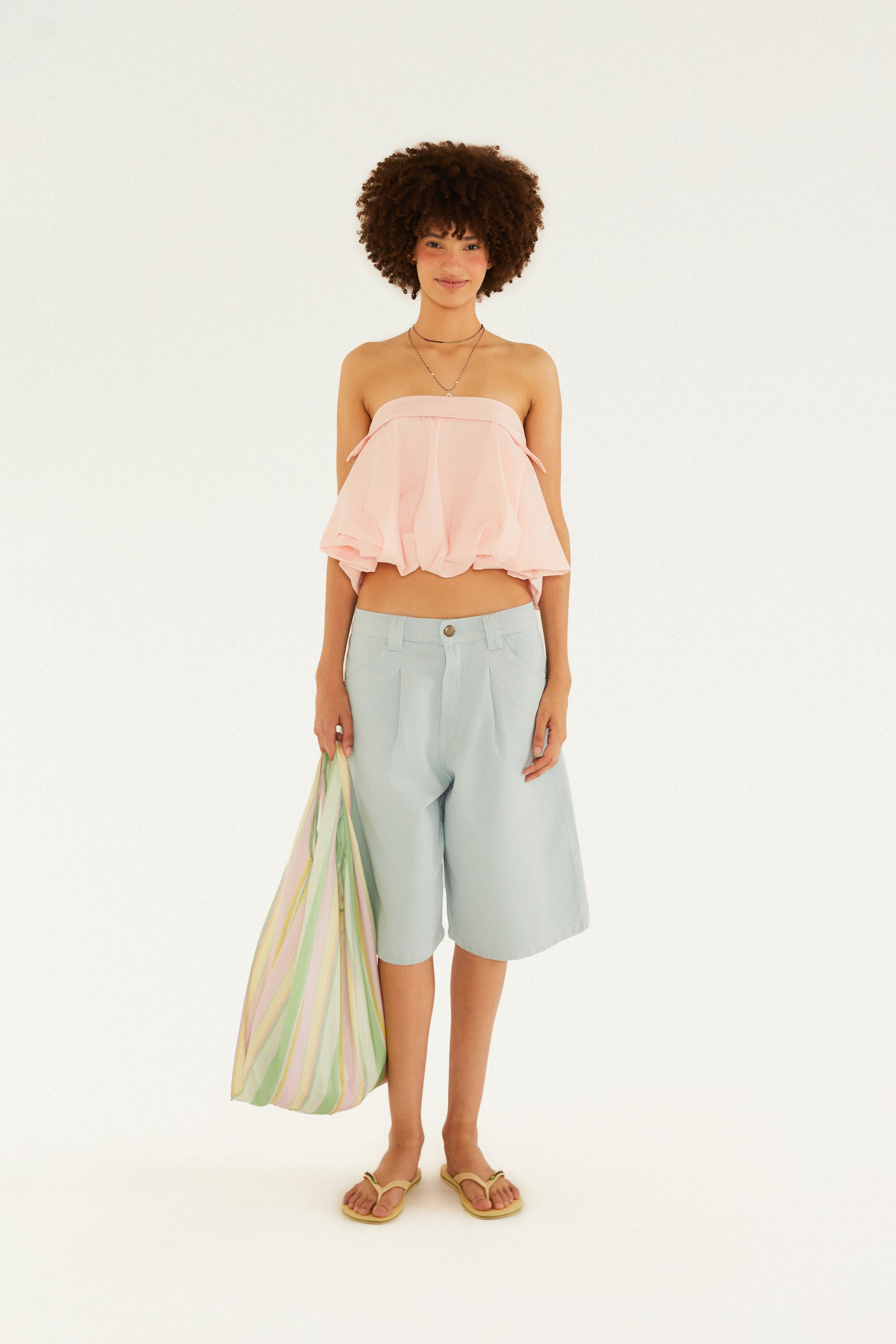 Blusa Balonê Laço Costas