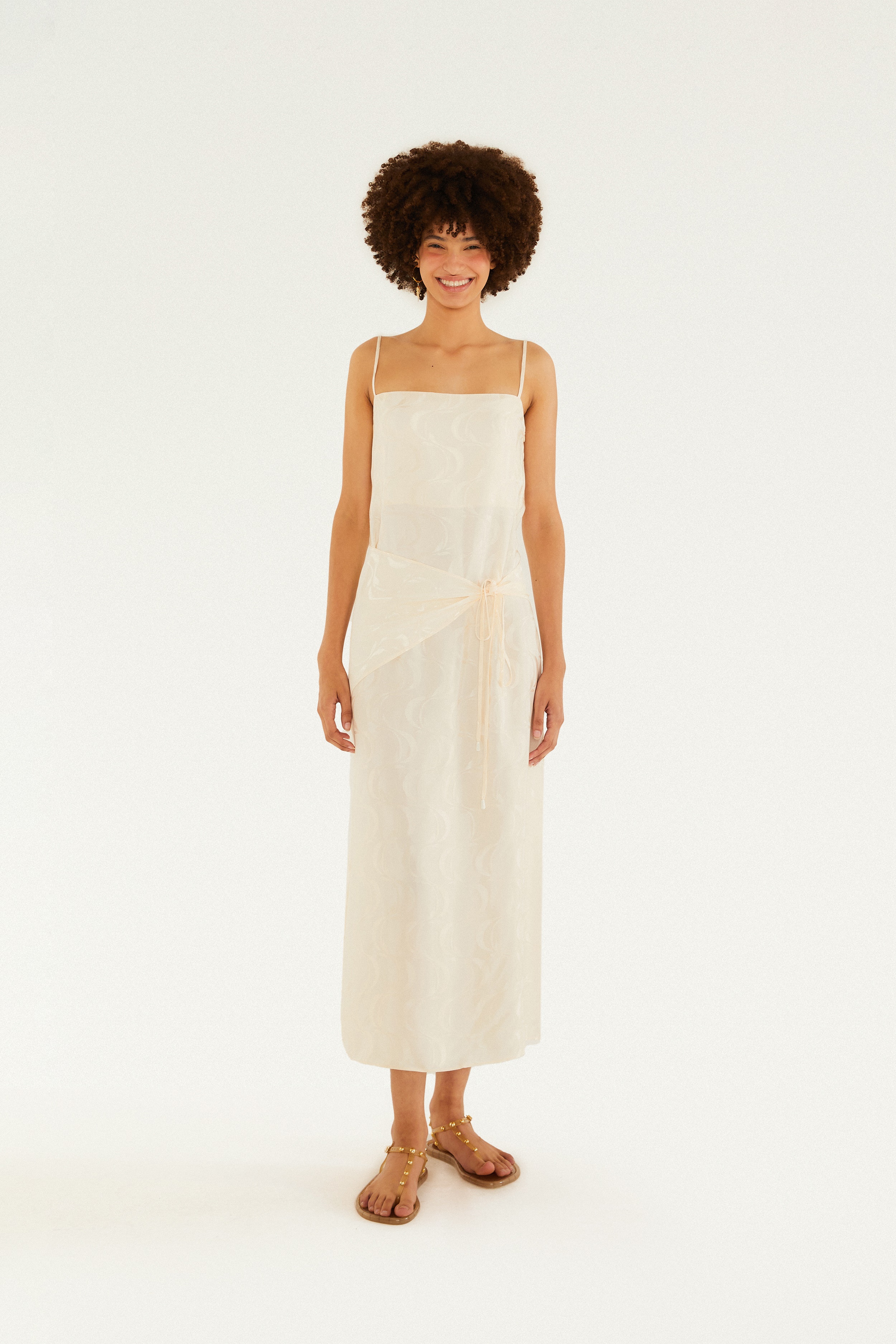Vestido Alcinhas Jacquard