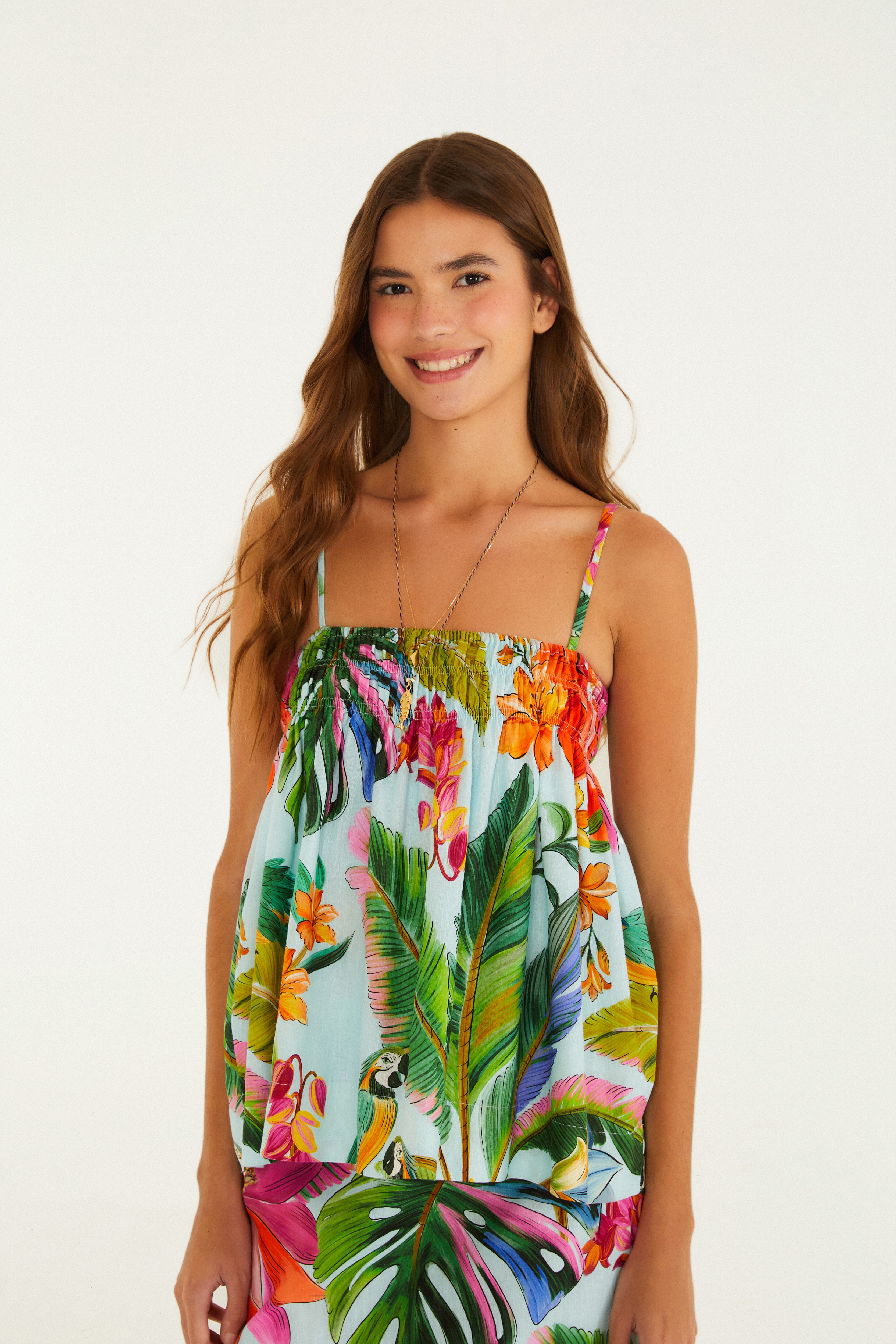 Blusa Estampada Canto Dos Pássaros