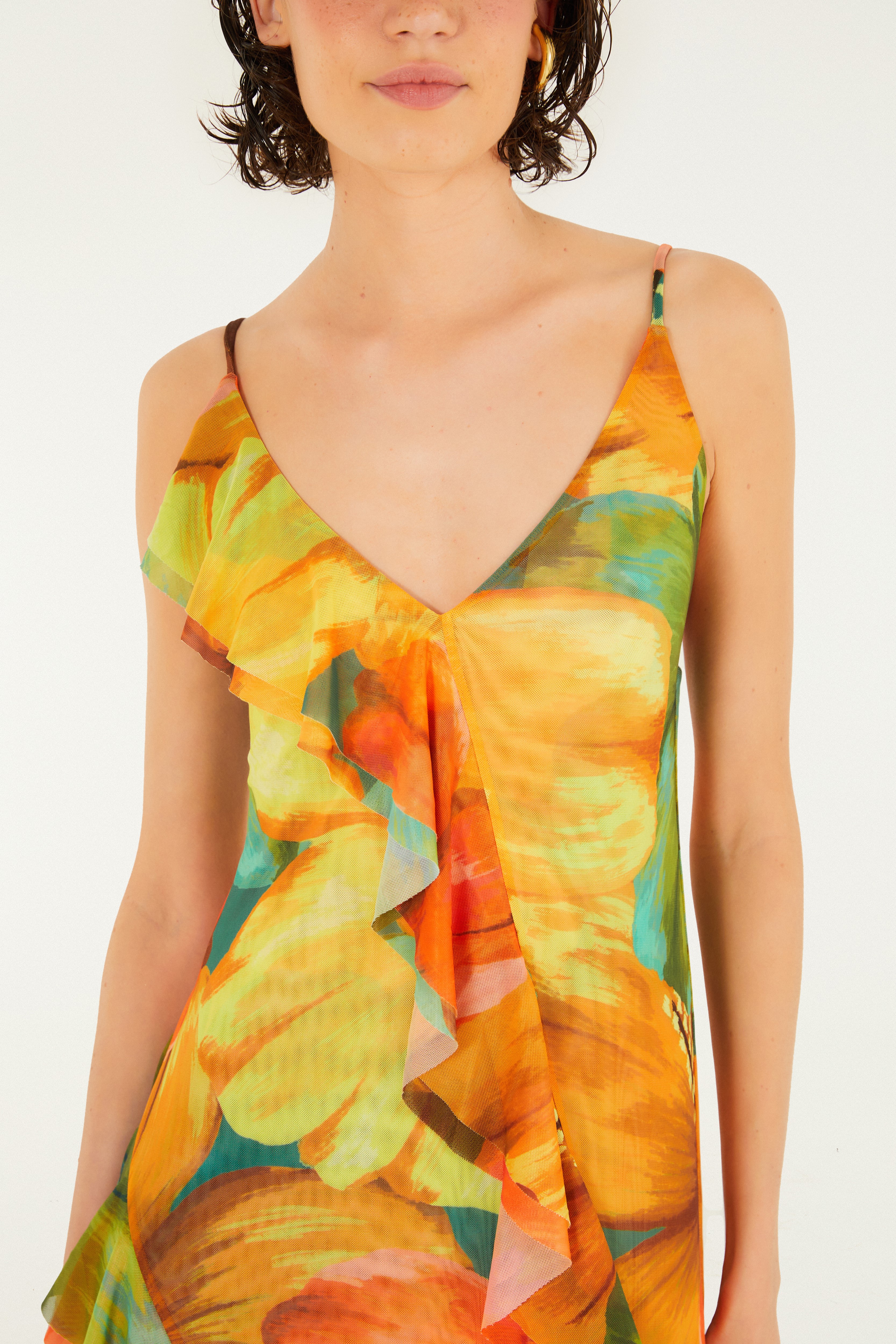 Vestido Tule Estampado Thalia
