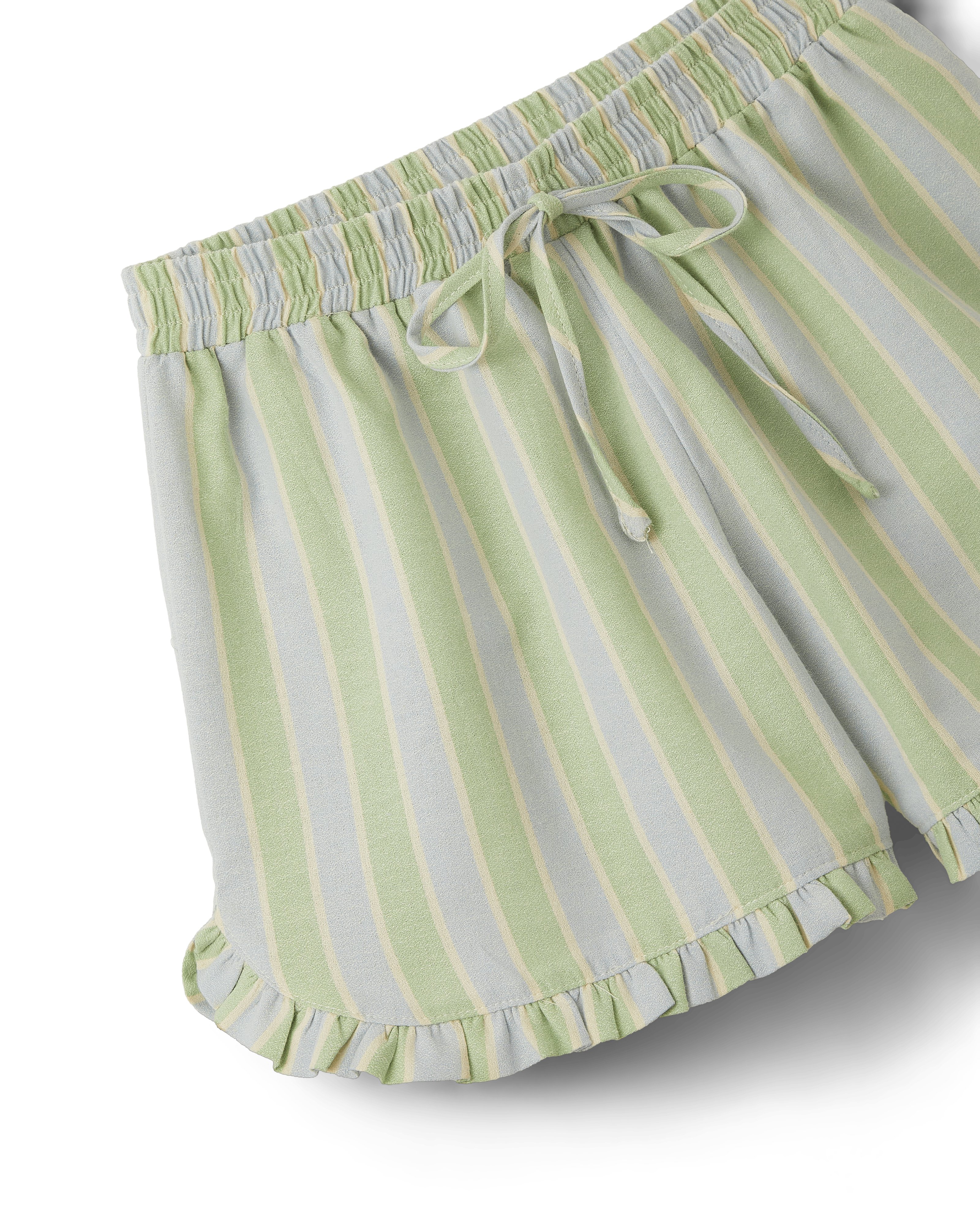 Short Fio Tinto Listrado Jardim Doce