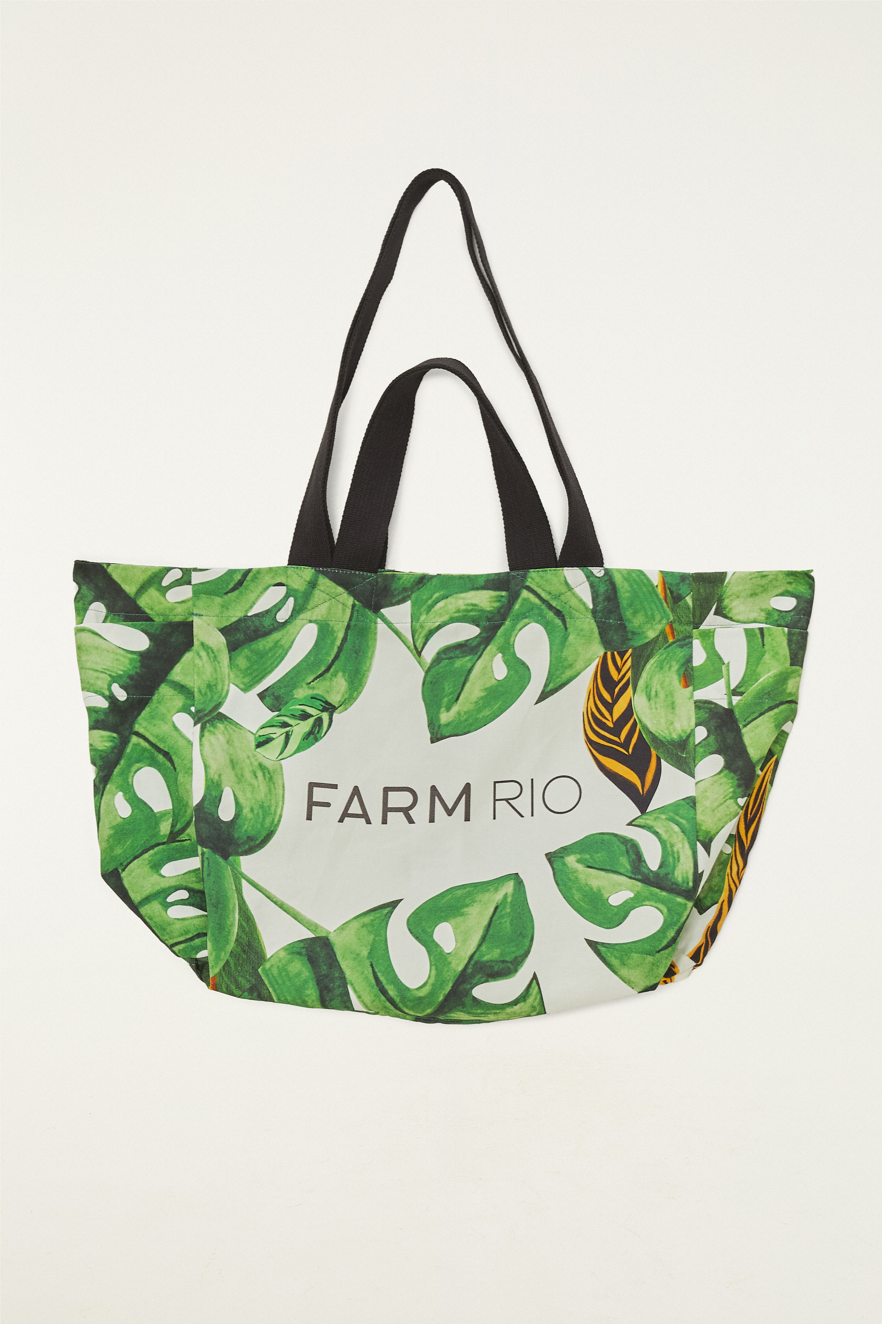 Bolsa Shopping Bag Estampada Folhagem