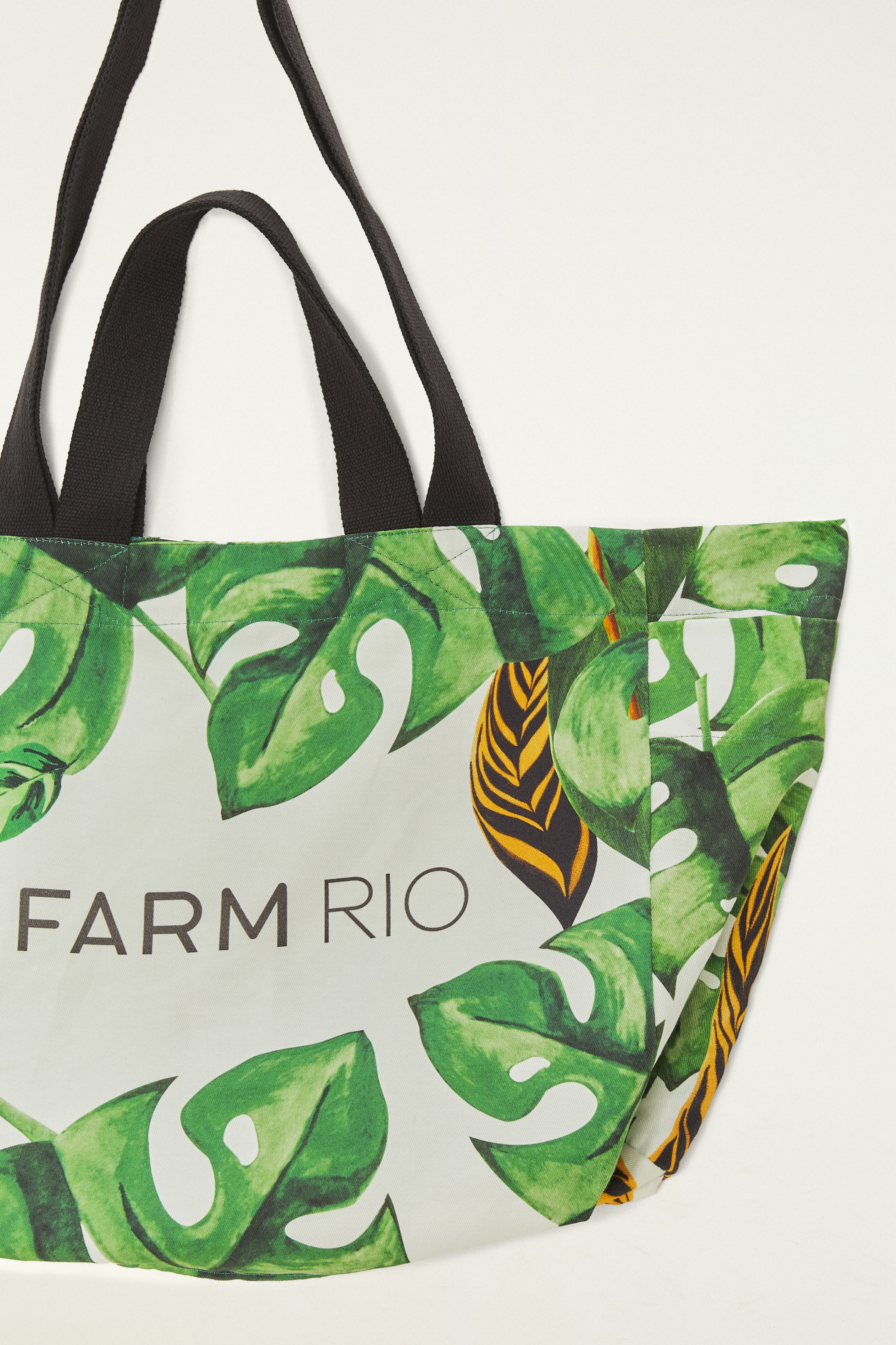 Bolsa Shopping Bag Estampada Folhagem