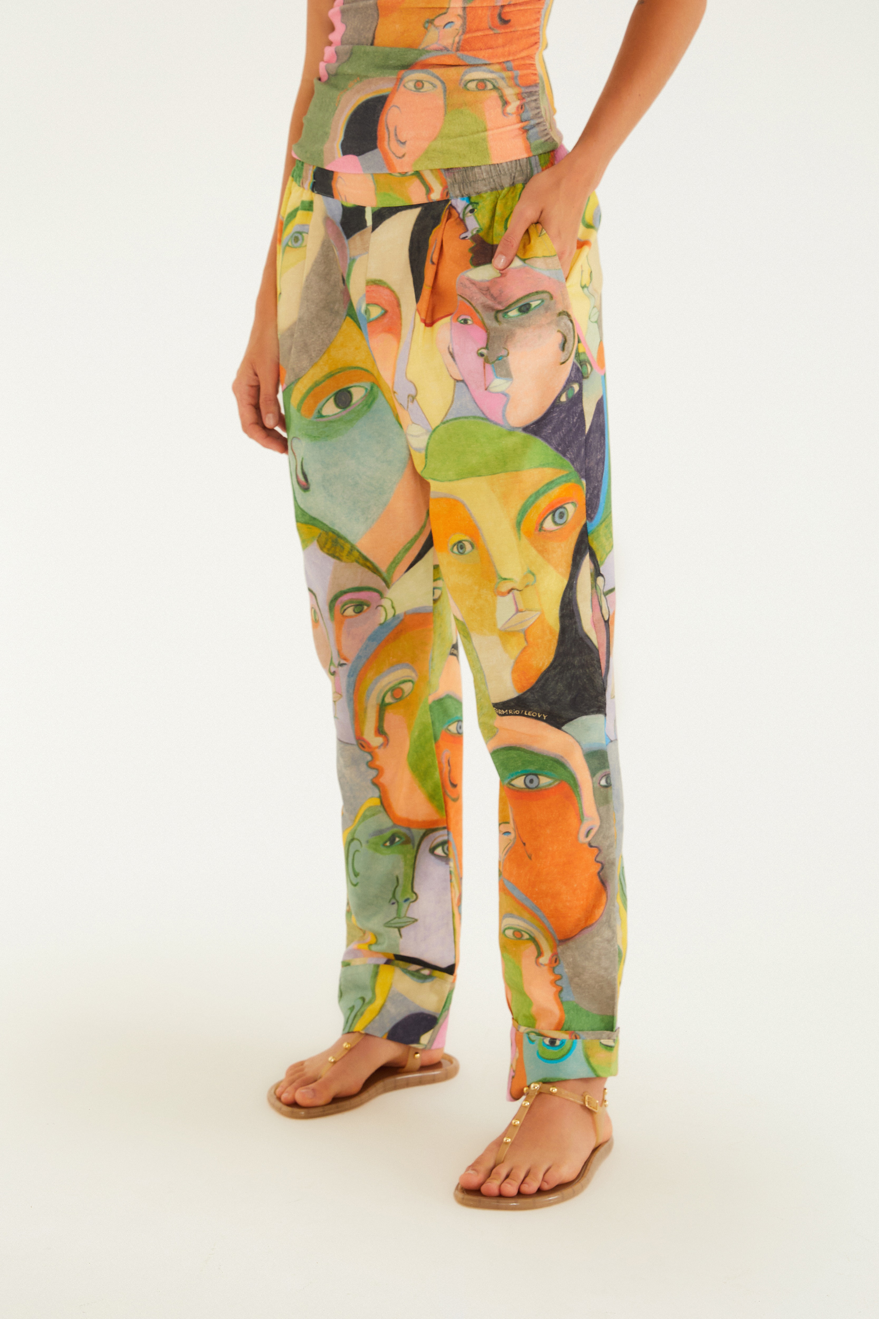 Calça Estampada Multidão Ana Leovy