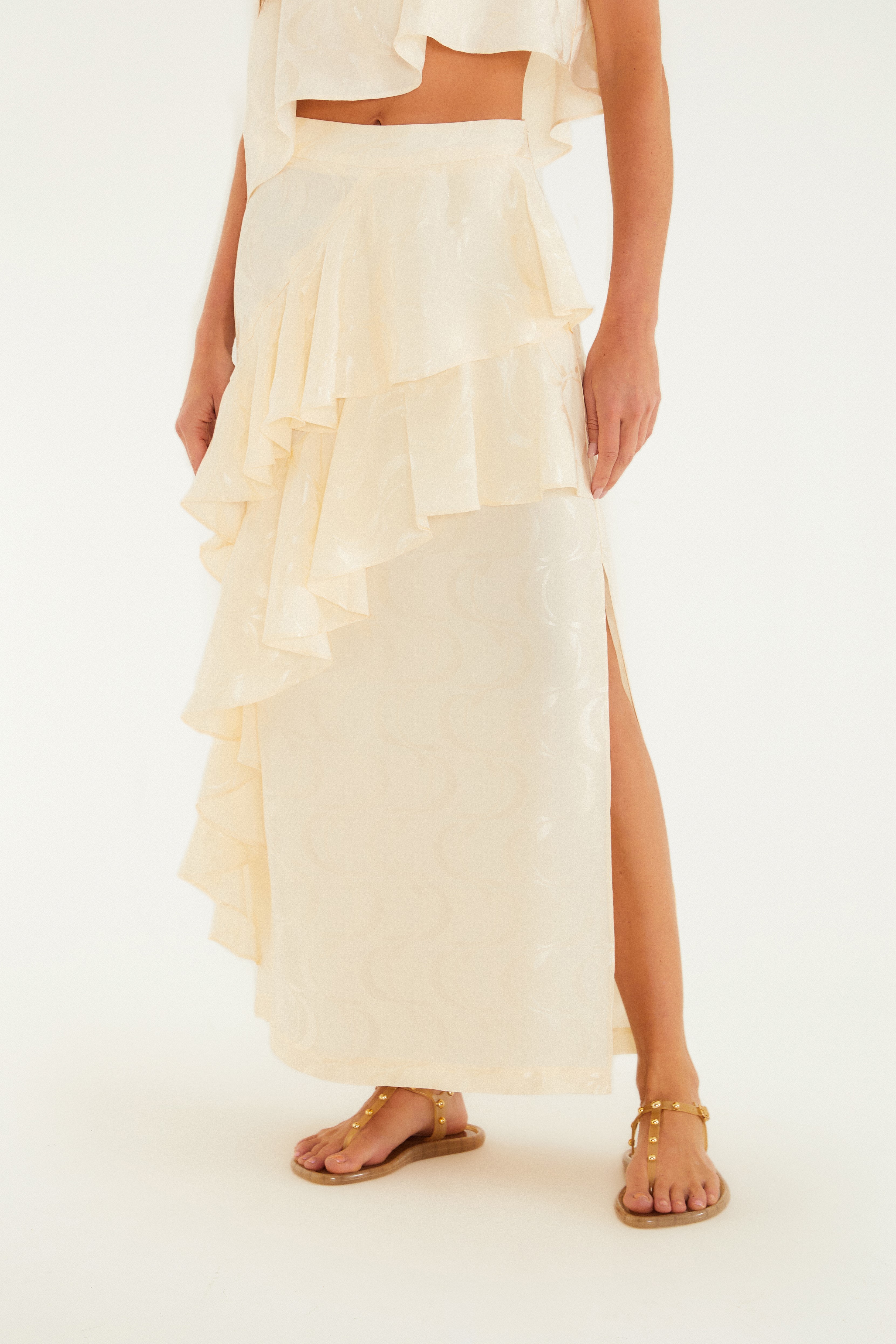 Saia Babado Jacquard