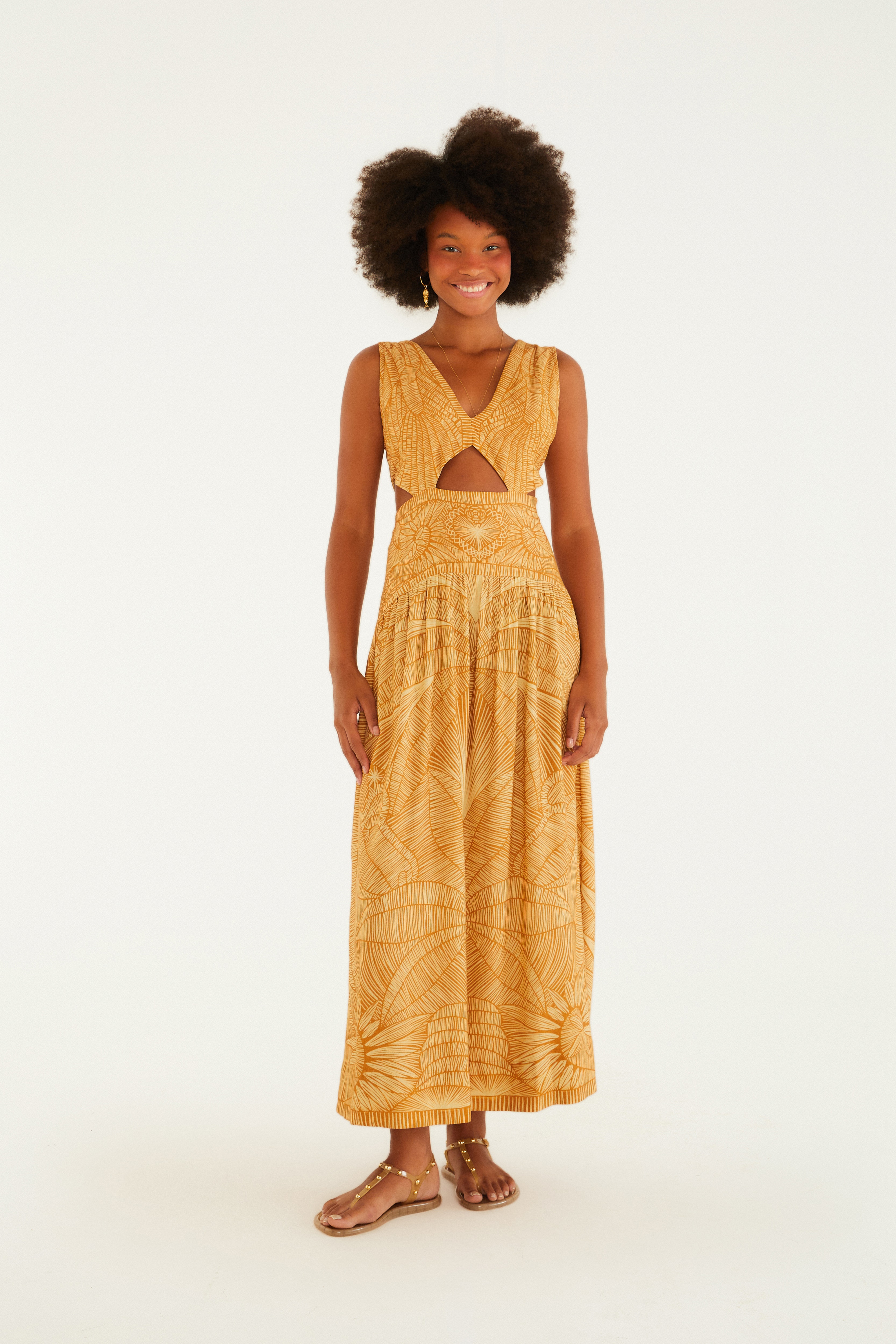 Vestido Midi Cobogó Palha