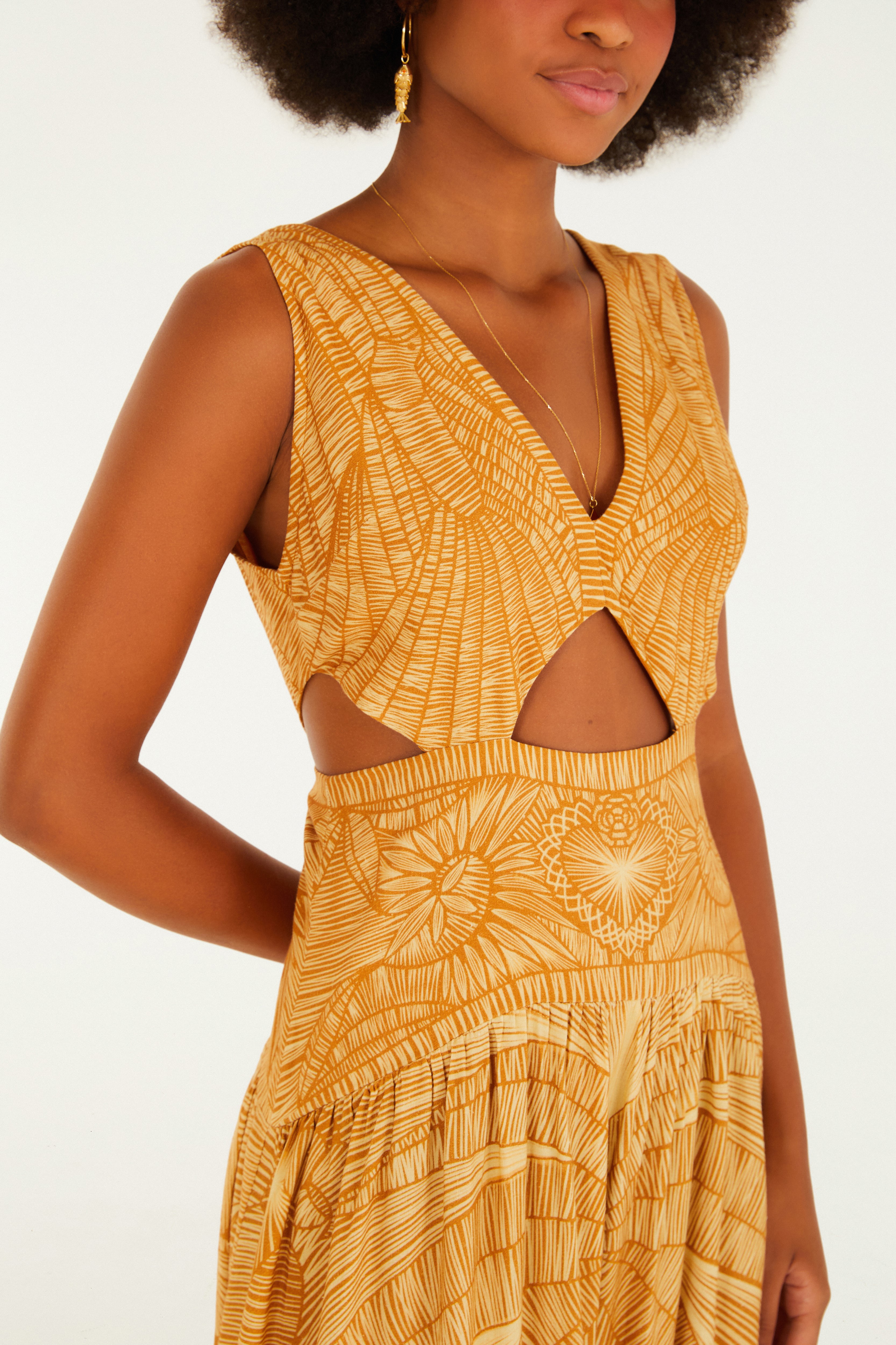 Vestido Midi Cobogó Palha