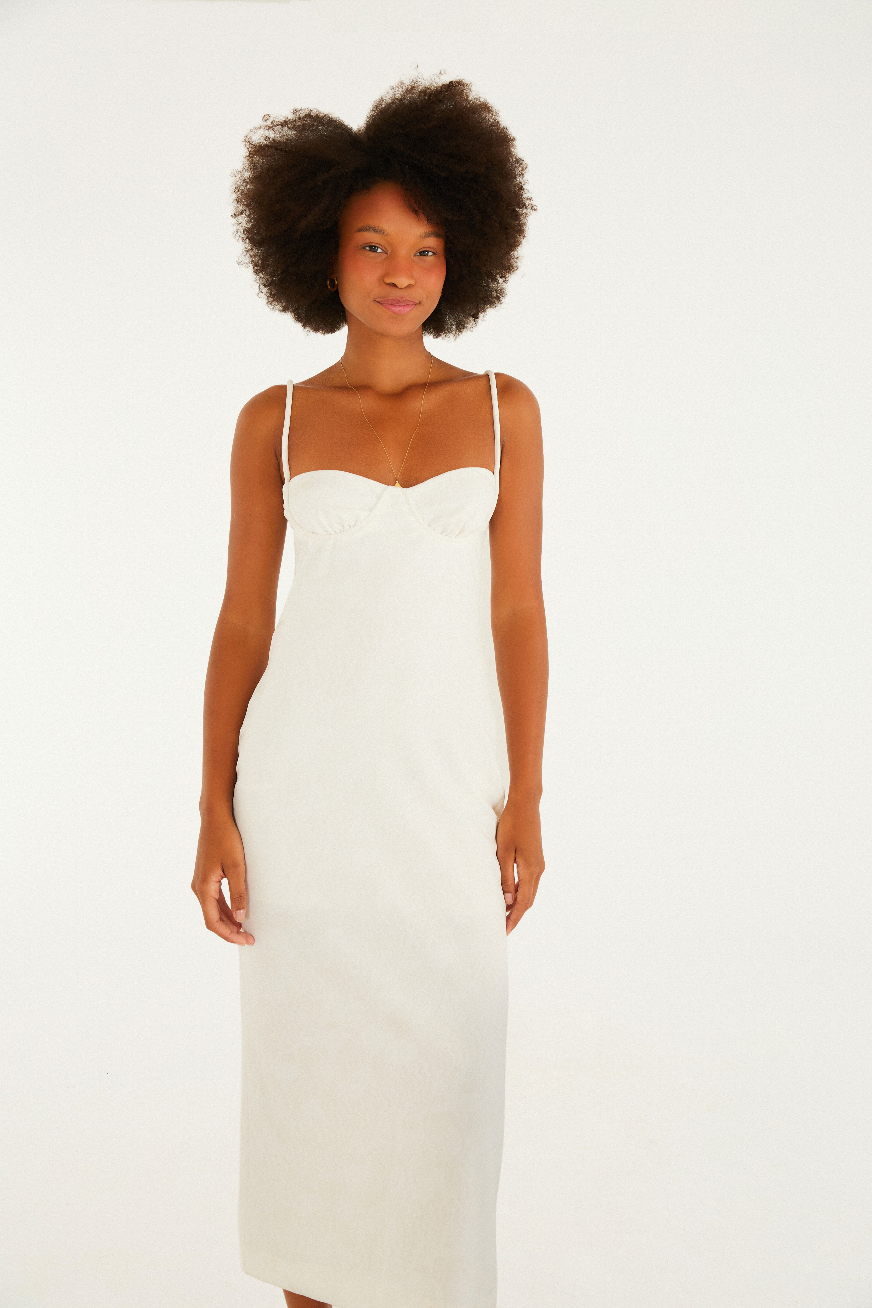 Vestido Midi Jacquard Concha