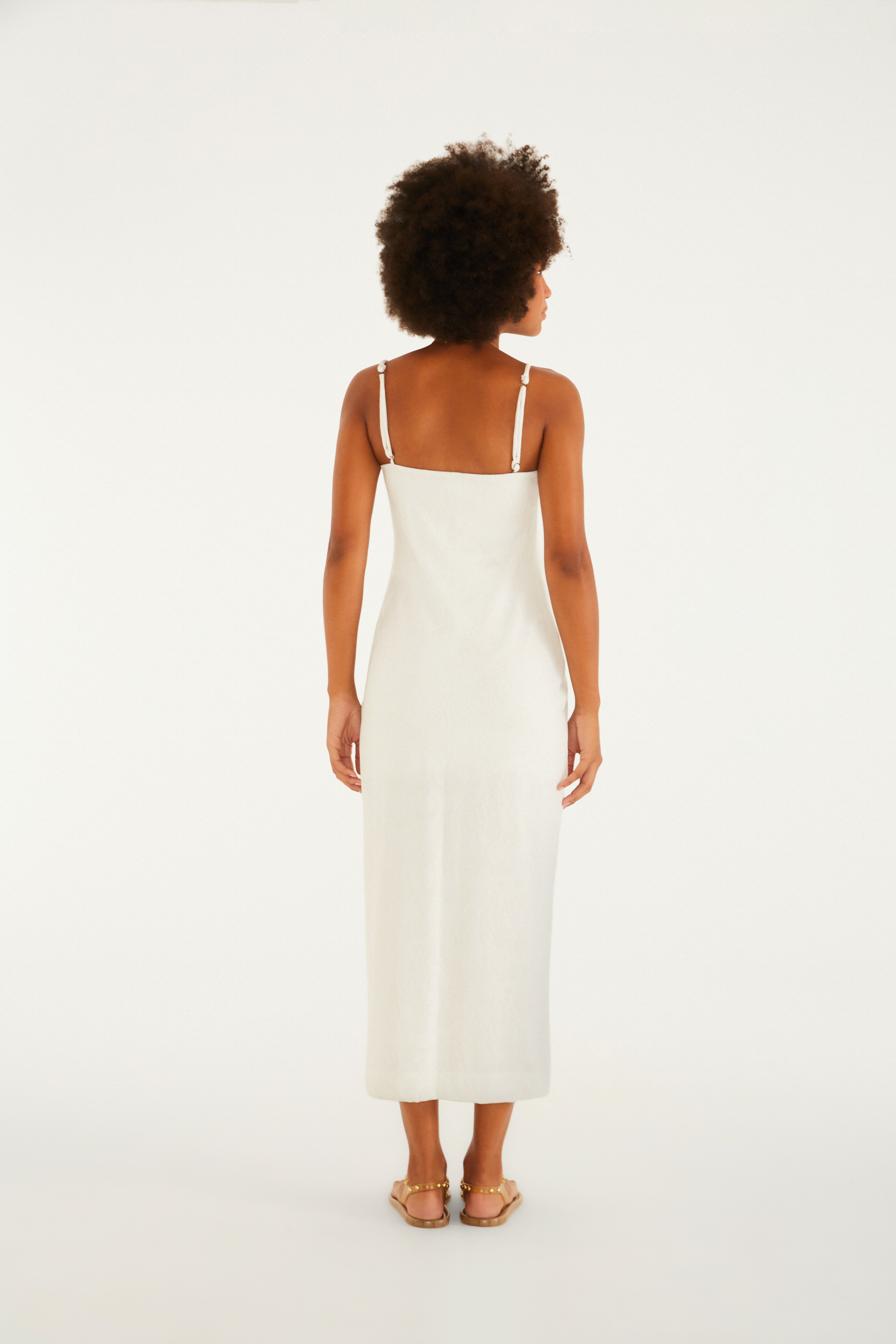 Vestido Midi Jacquard Concha