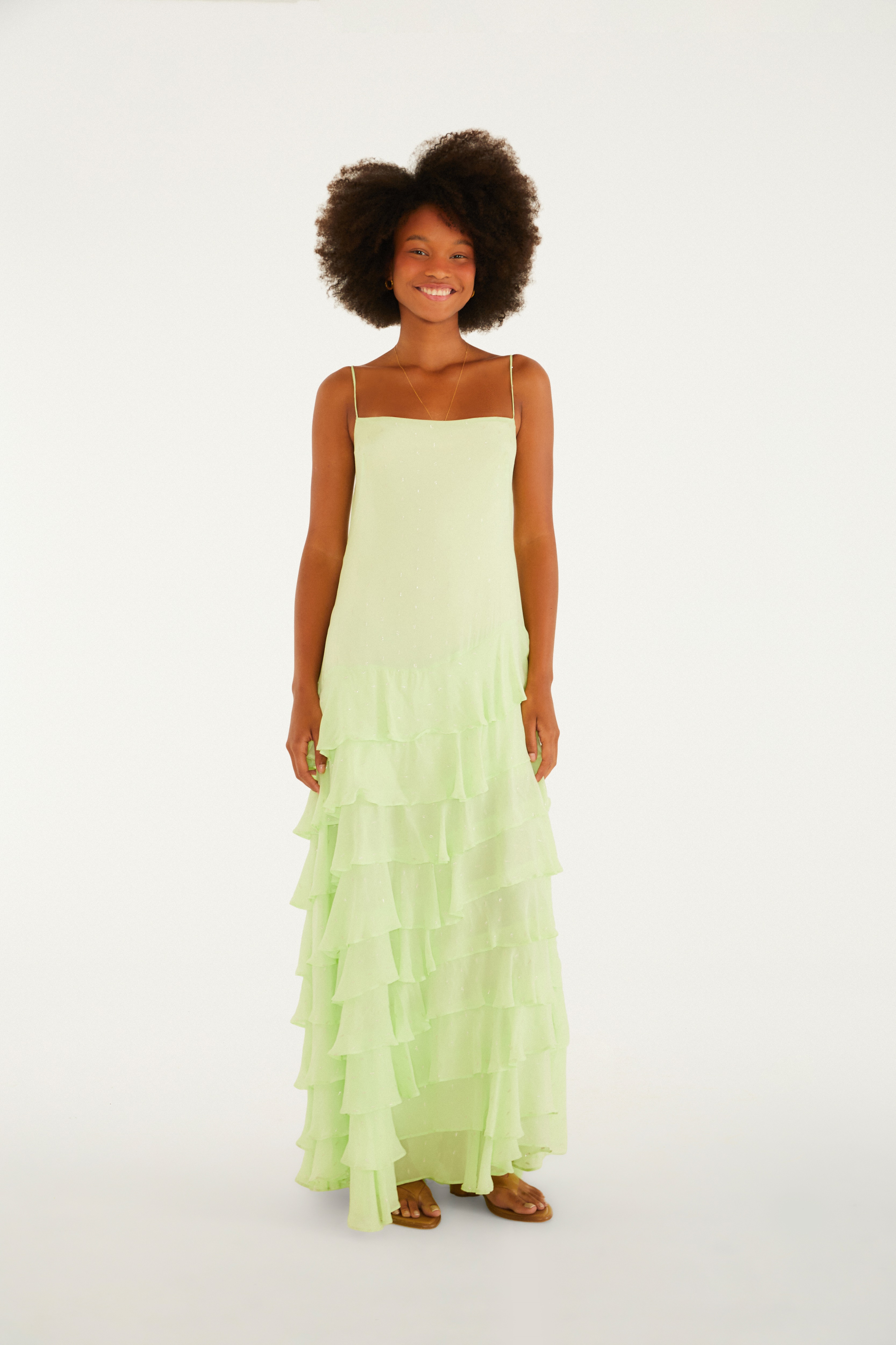 Vestido Longo Babados