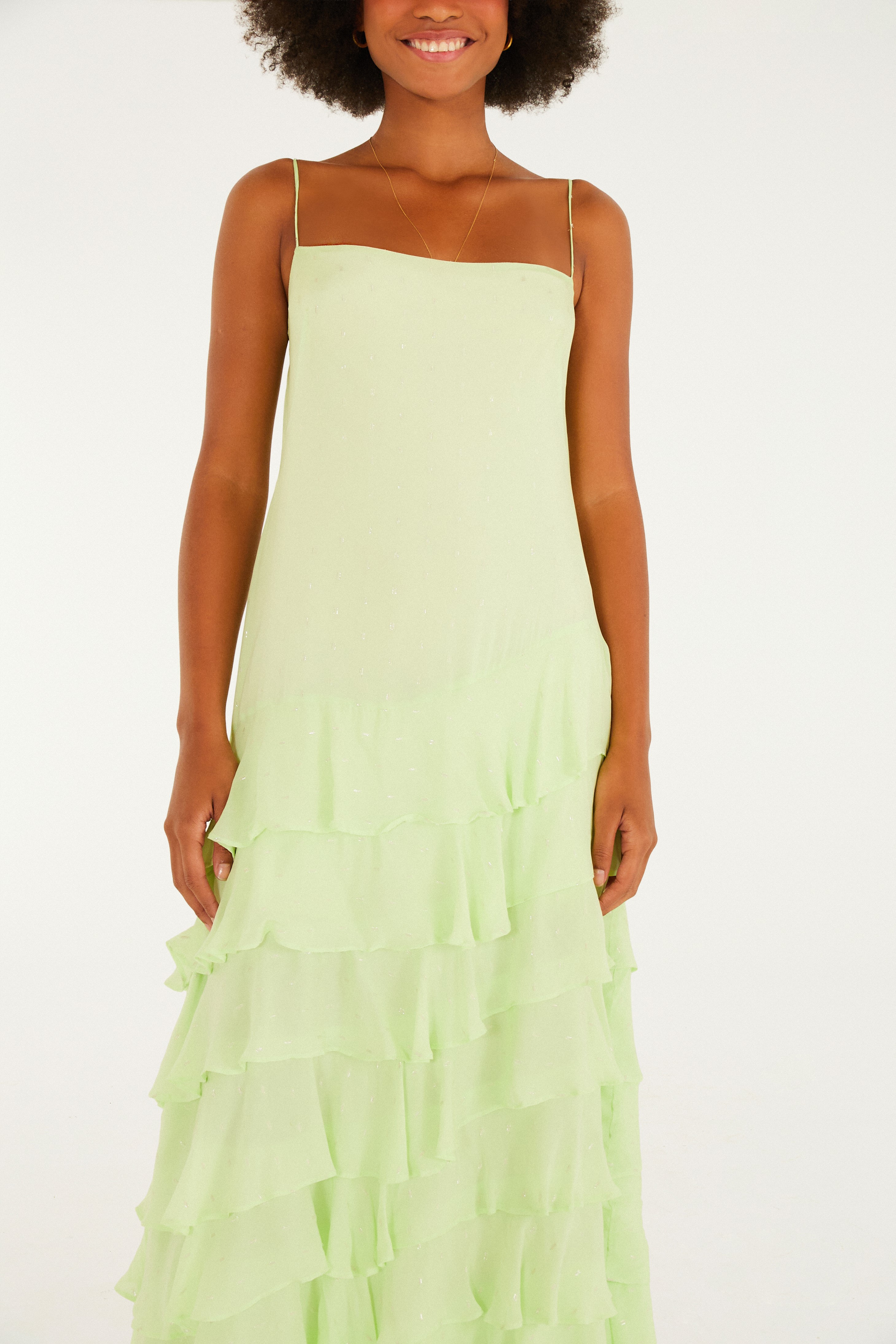 Vestido Longo Babados