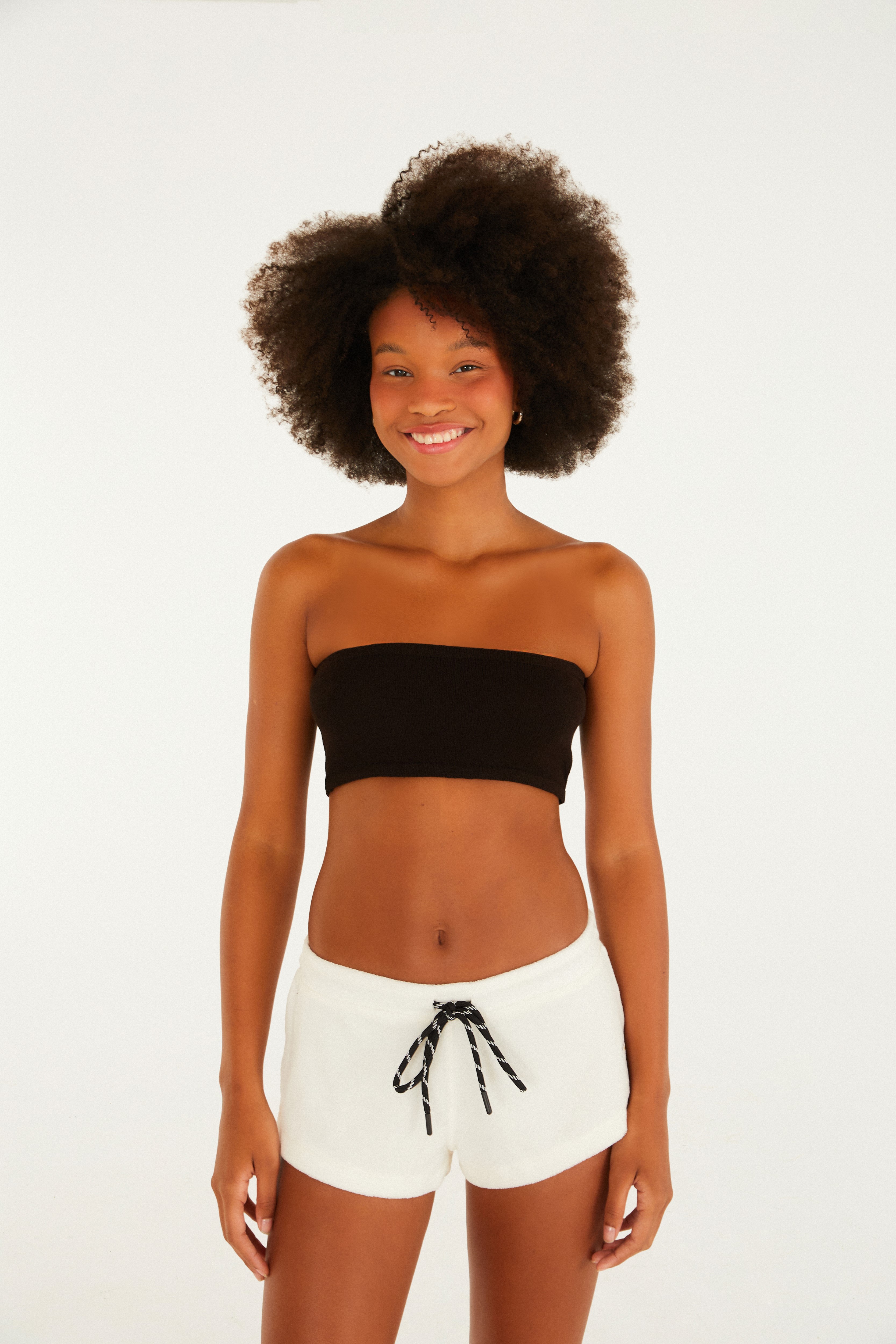 Top Faixa Tricot Preto