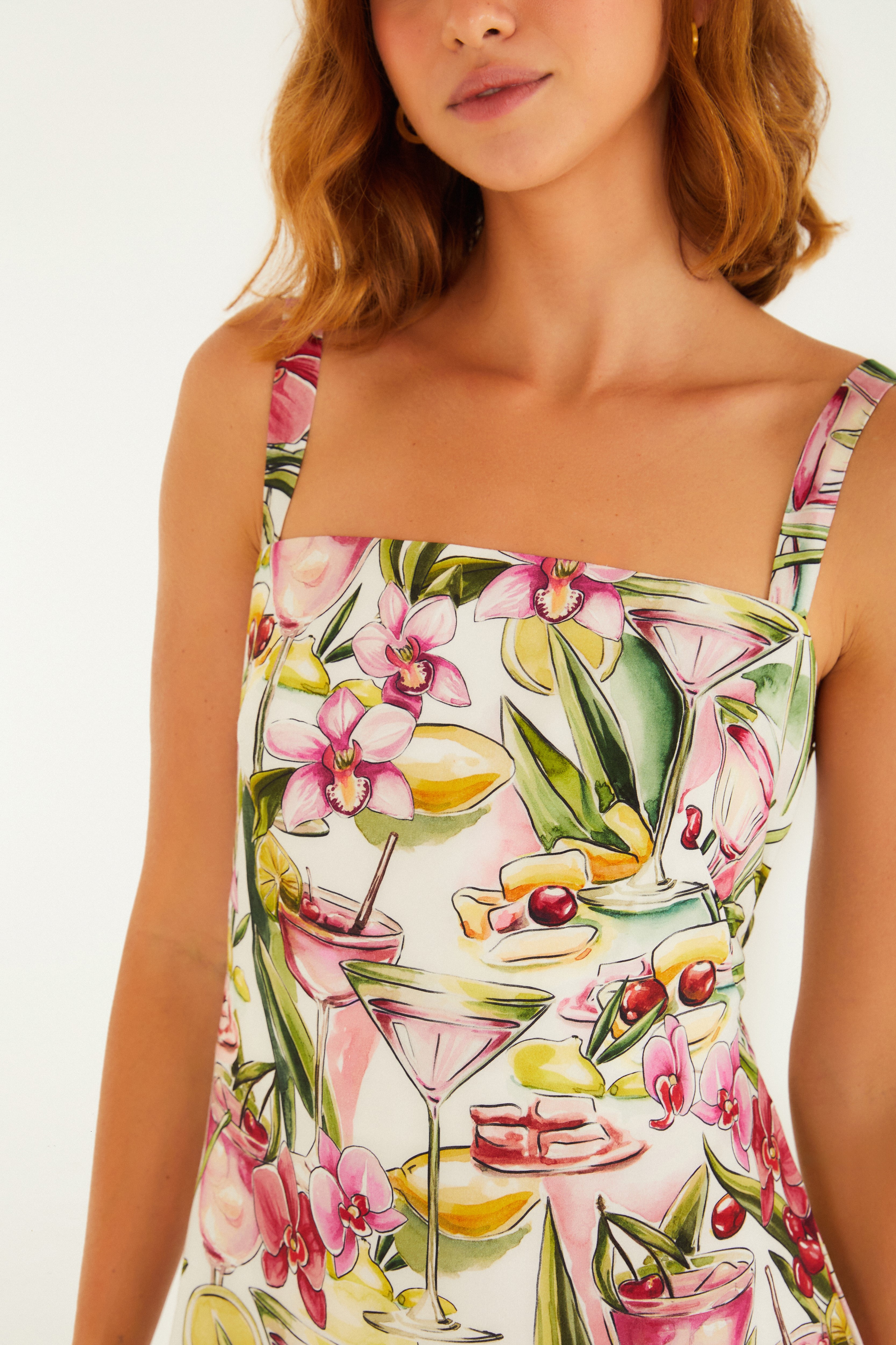 Vestido Curto Estampado Drink Brisa