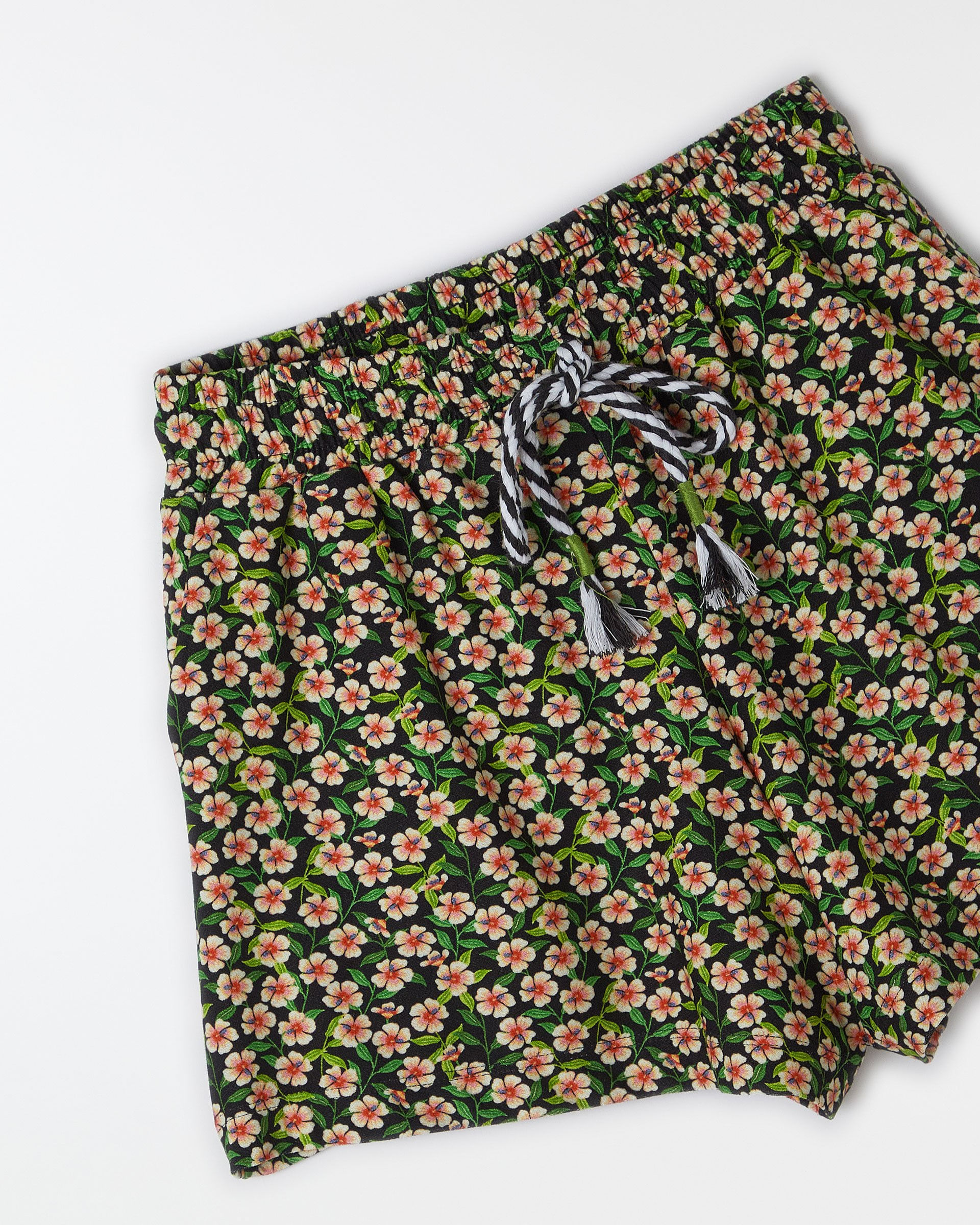Short Malha Hibiscos Mini