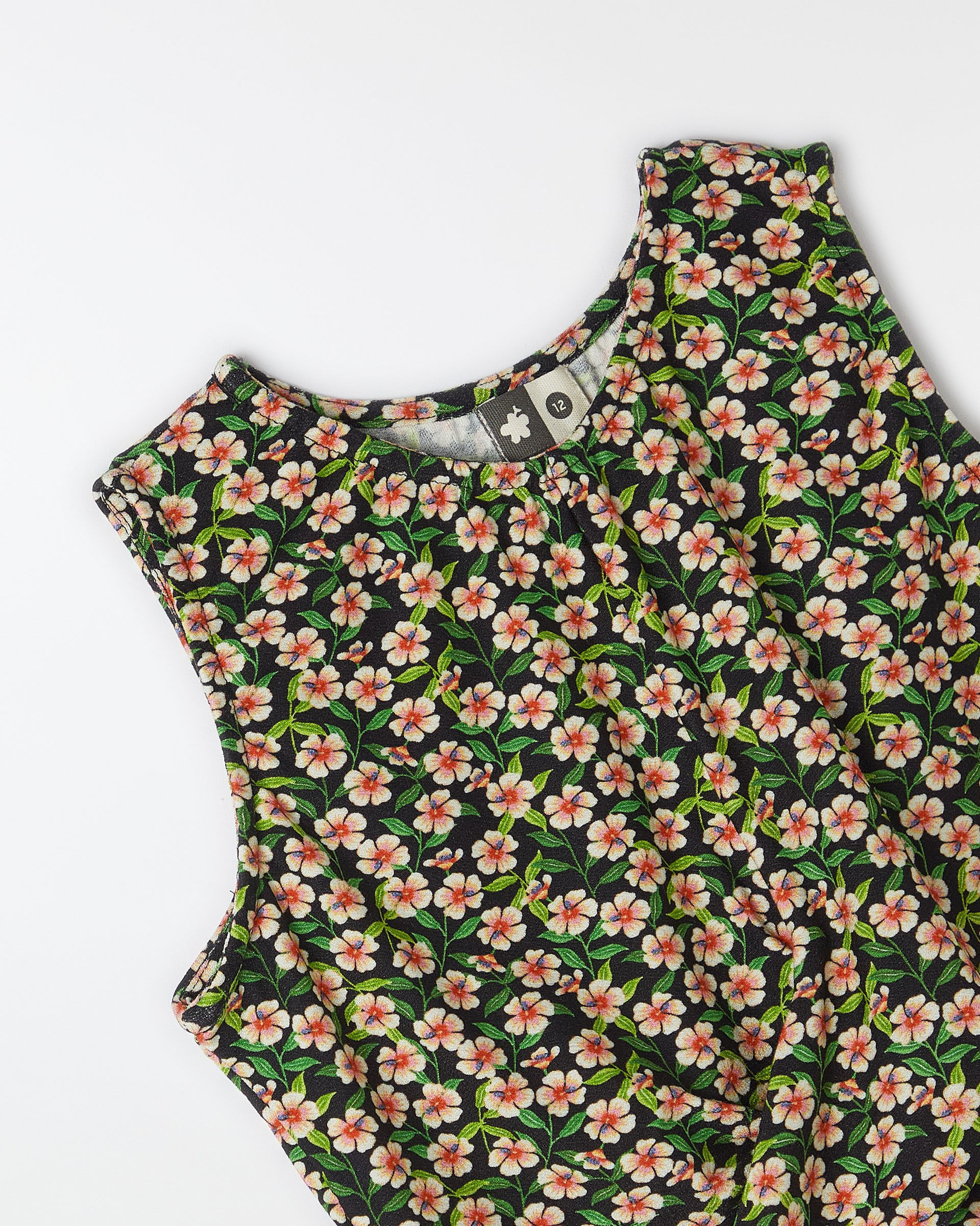 Blusa Malha Hibiscos Mini