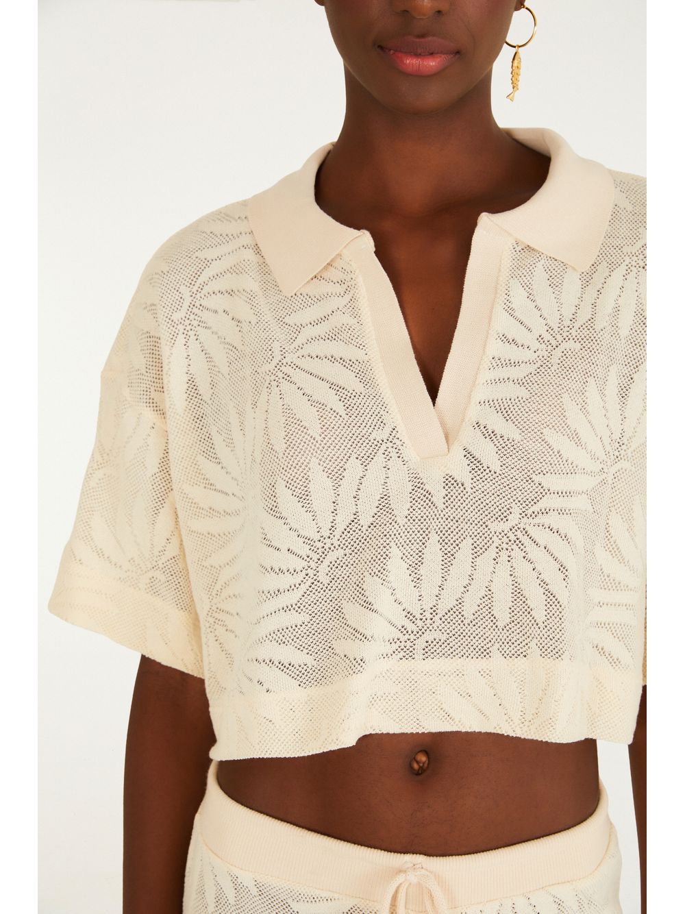 Farm — Camisa Polo Rendinha
