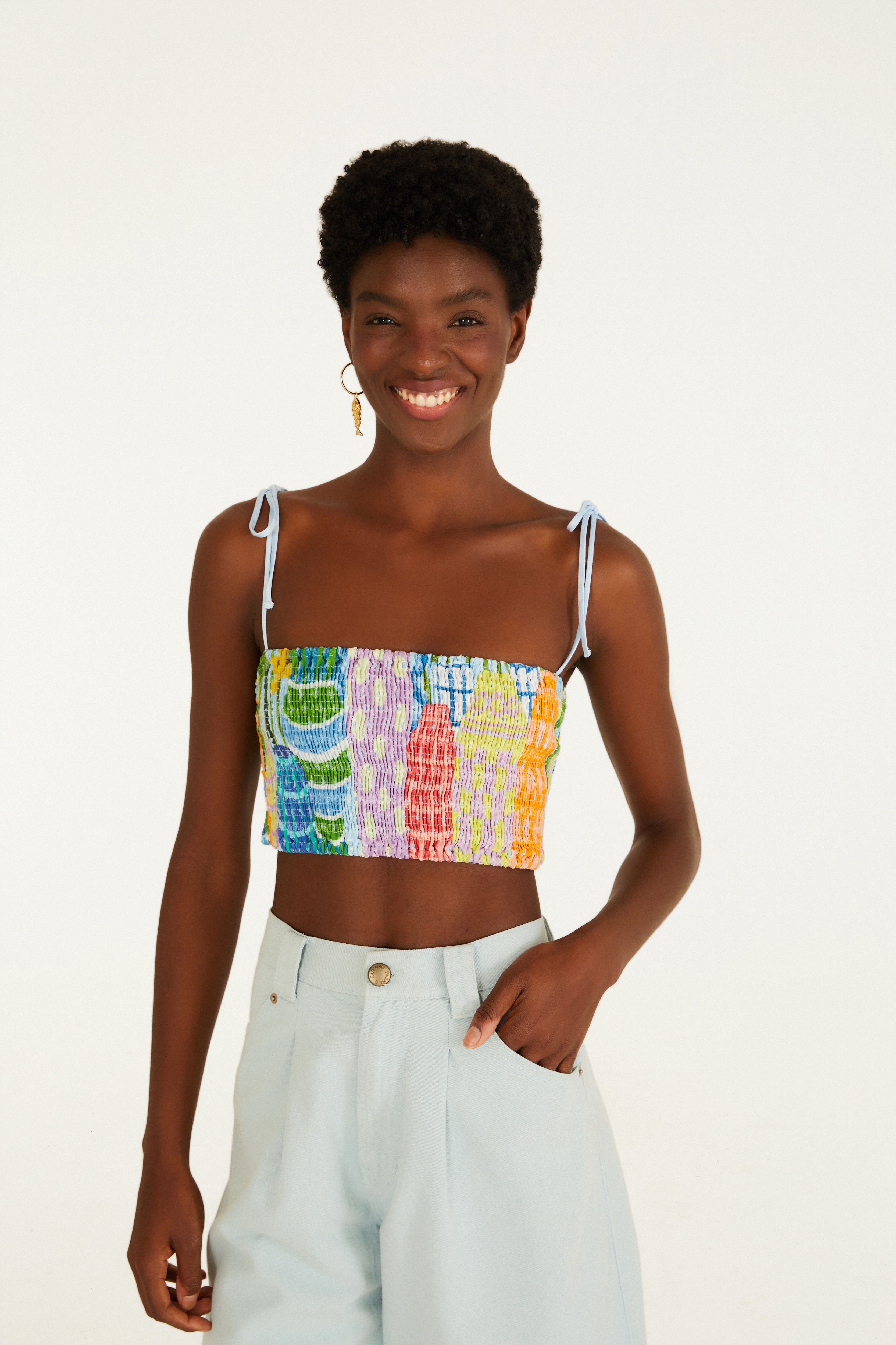 Top Estampado Jardim Primavera