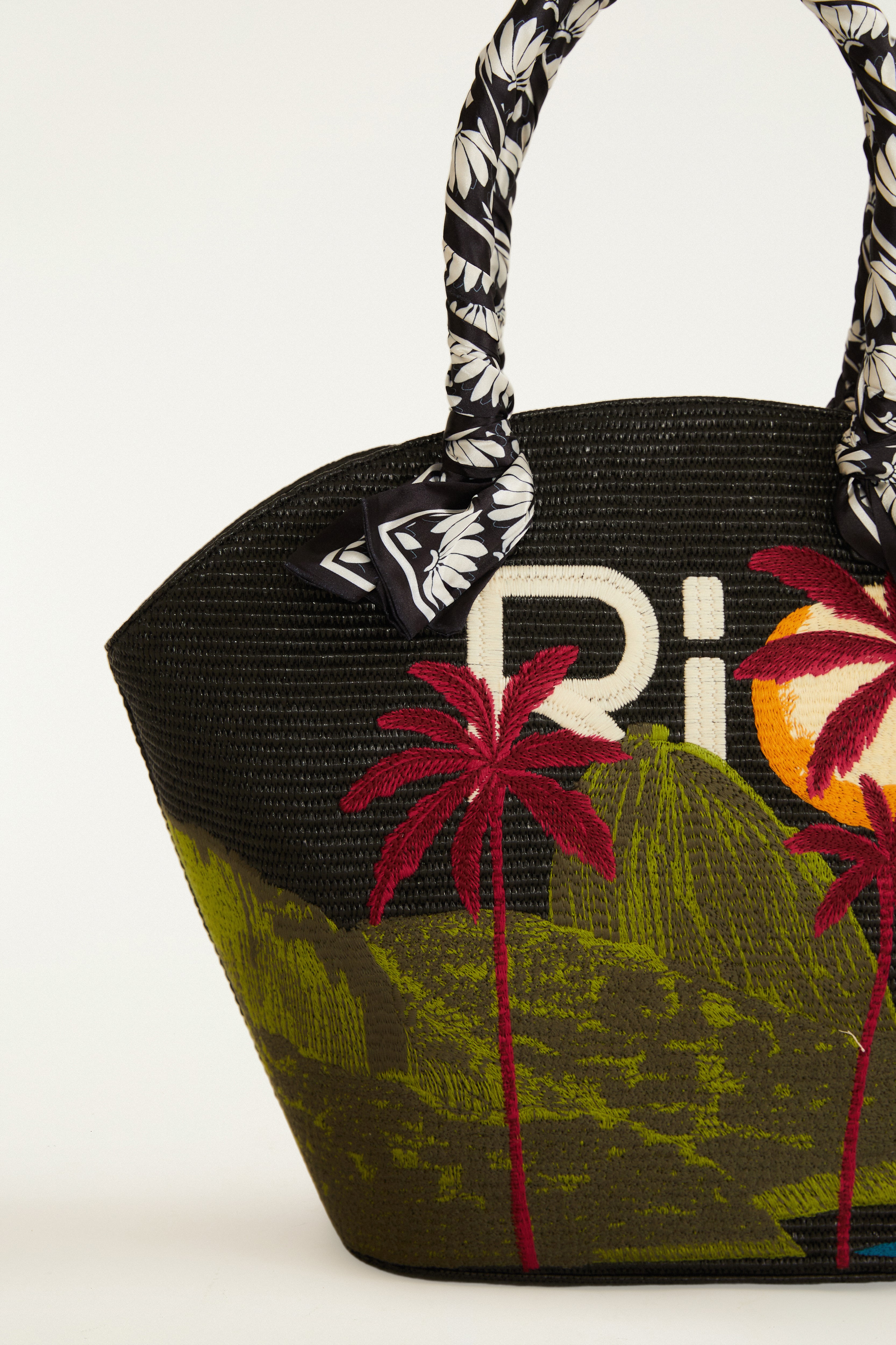 Bolsa Tote Rio Ráfia Preta