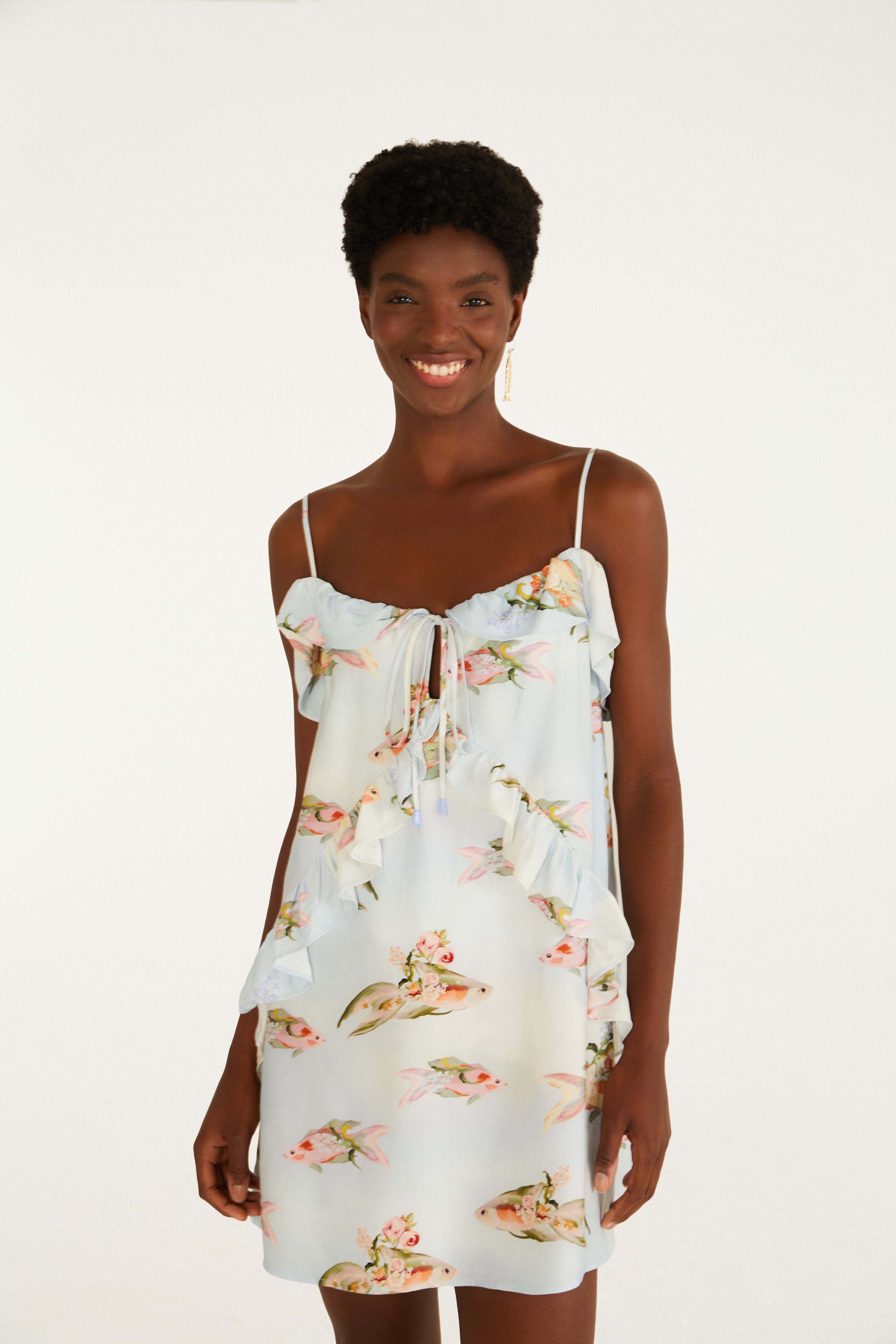 Vestido Curto Estampado Vênus