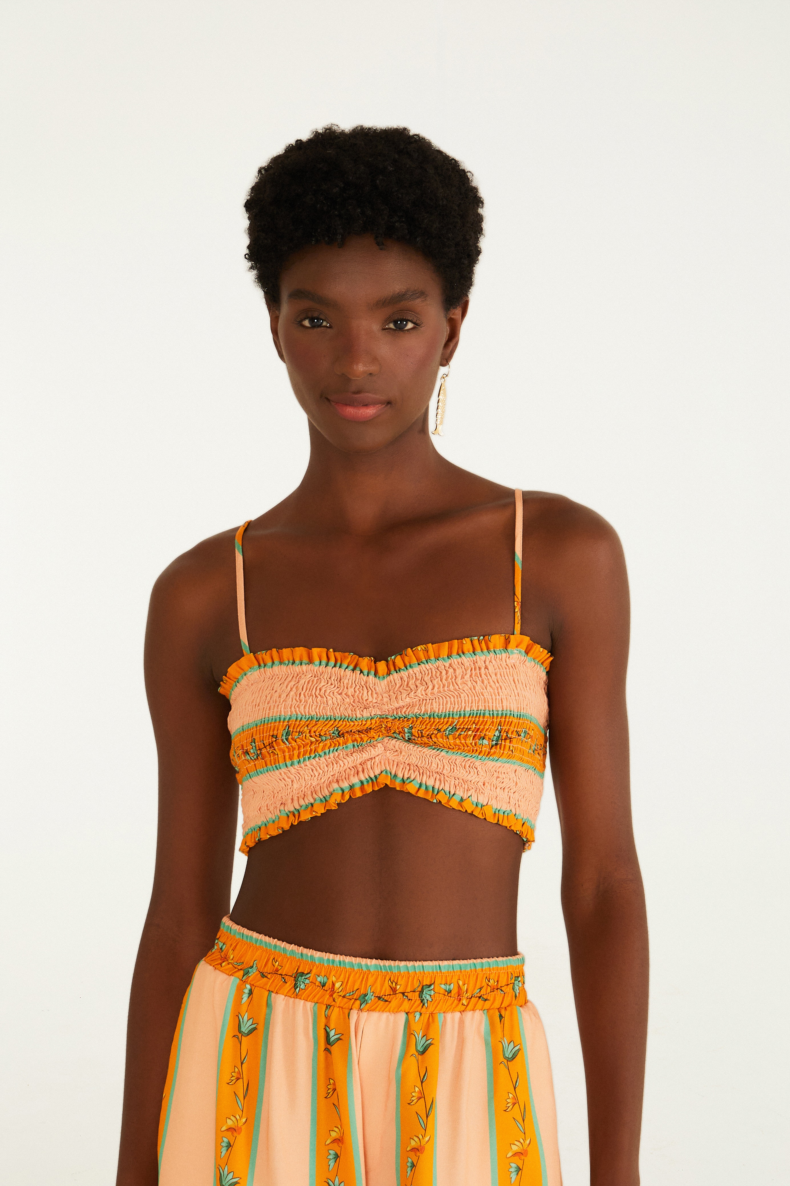 Top Lastex Estampado Passarinho