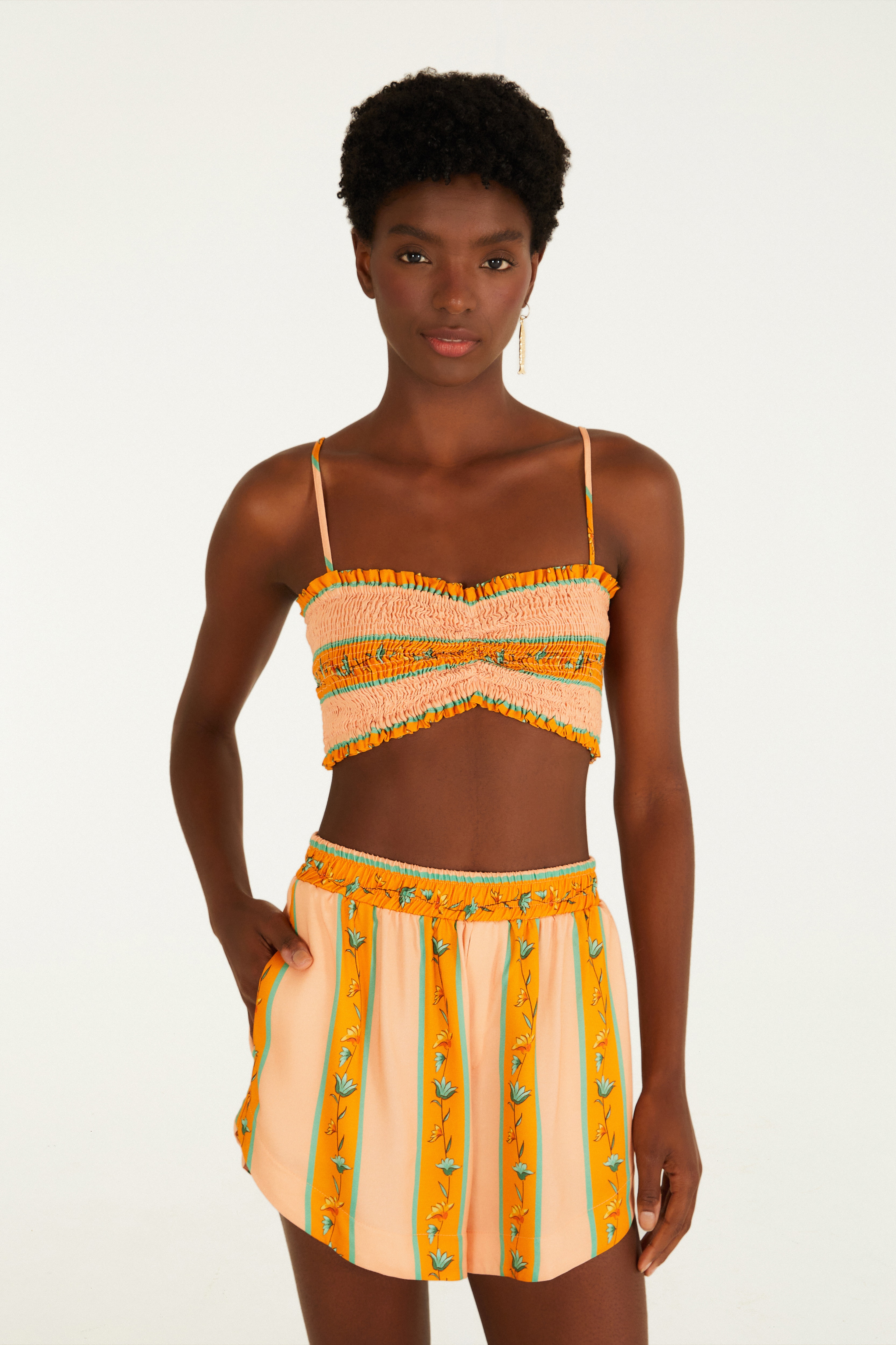 Top Lastex Estampado Passarinho