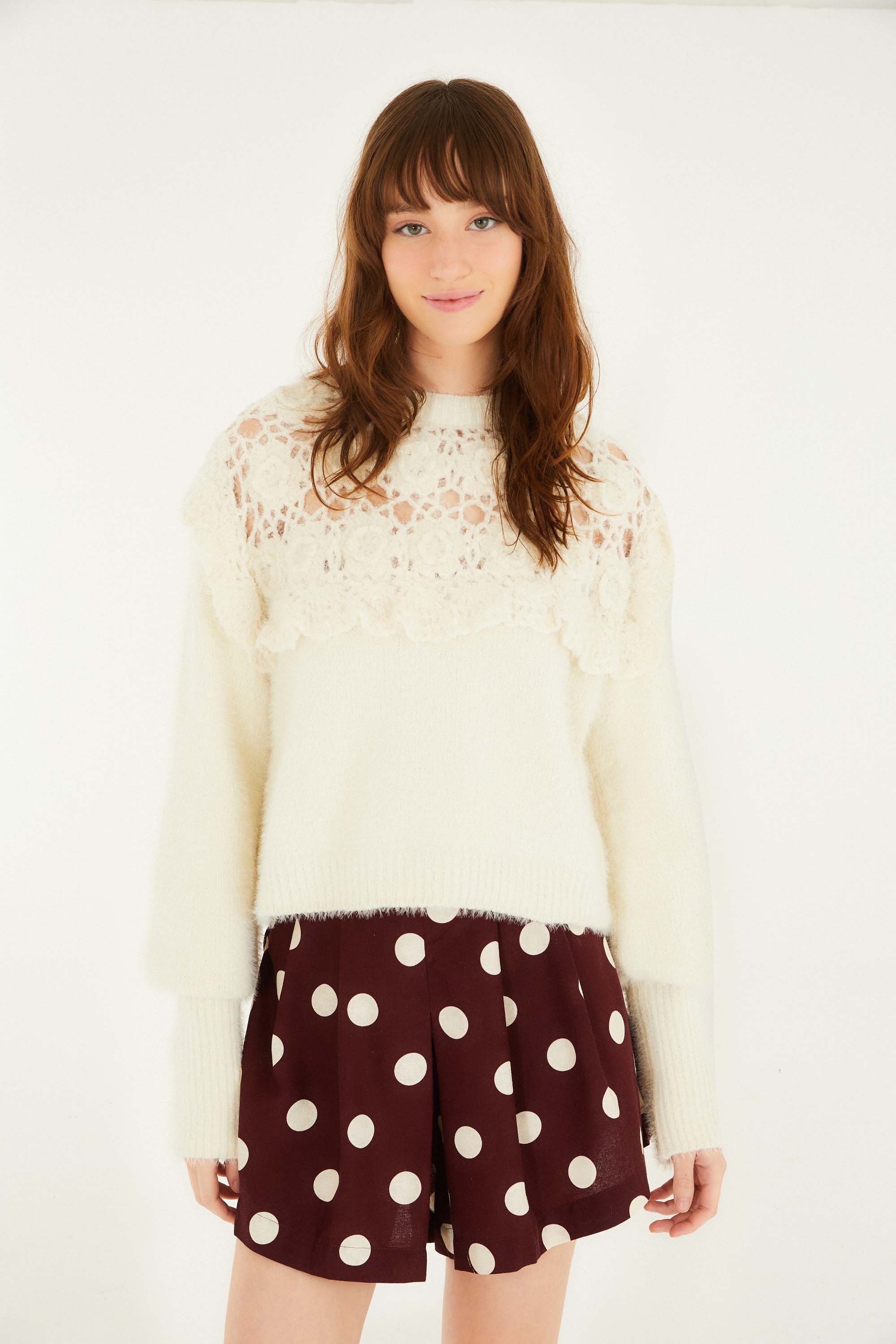 Pull Tricot Artesanal Pala Crochê