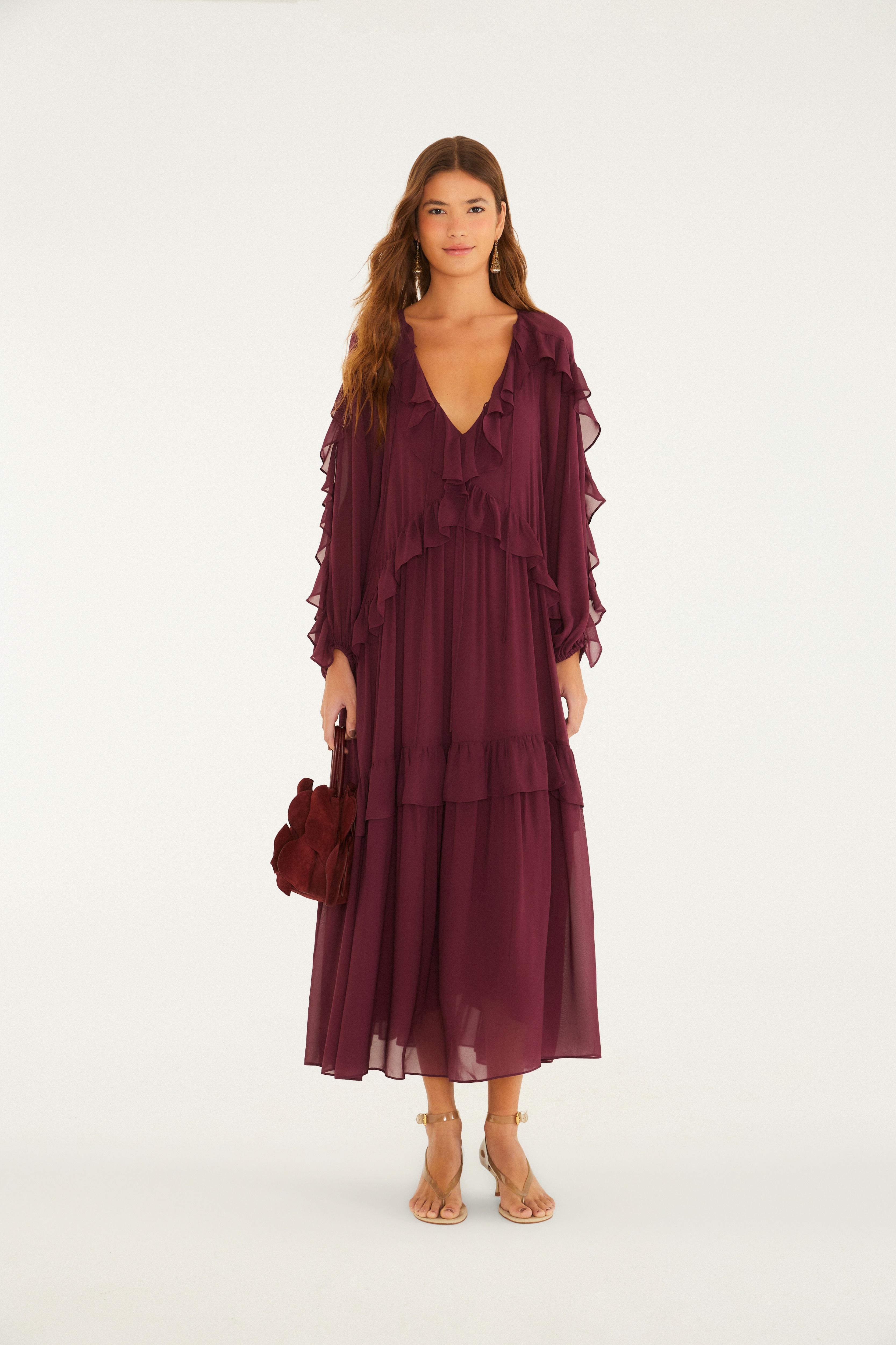 Vestido Mangas Babados