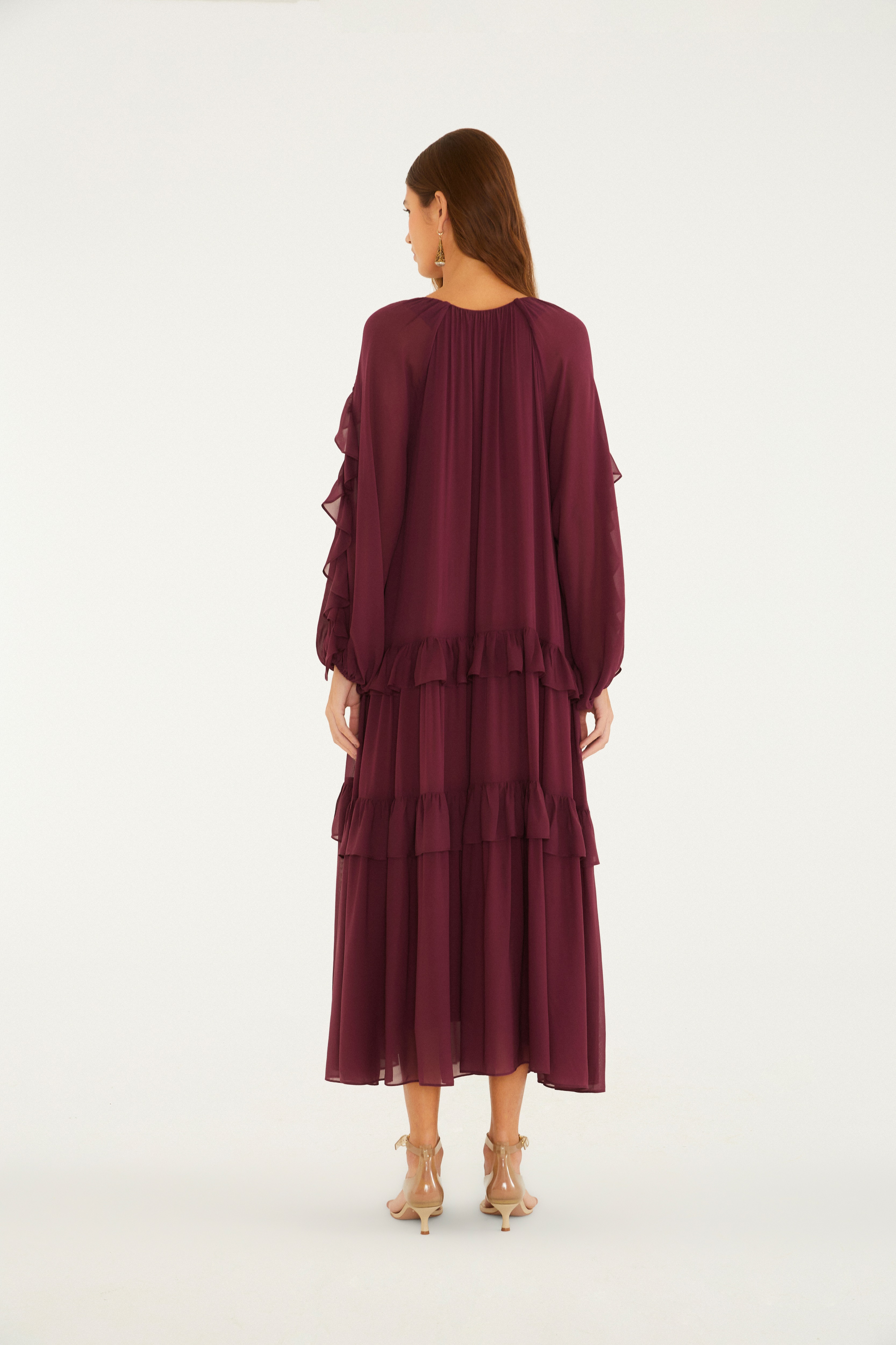Vestido Mangas Babados
