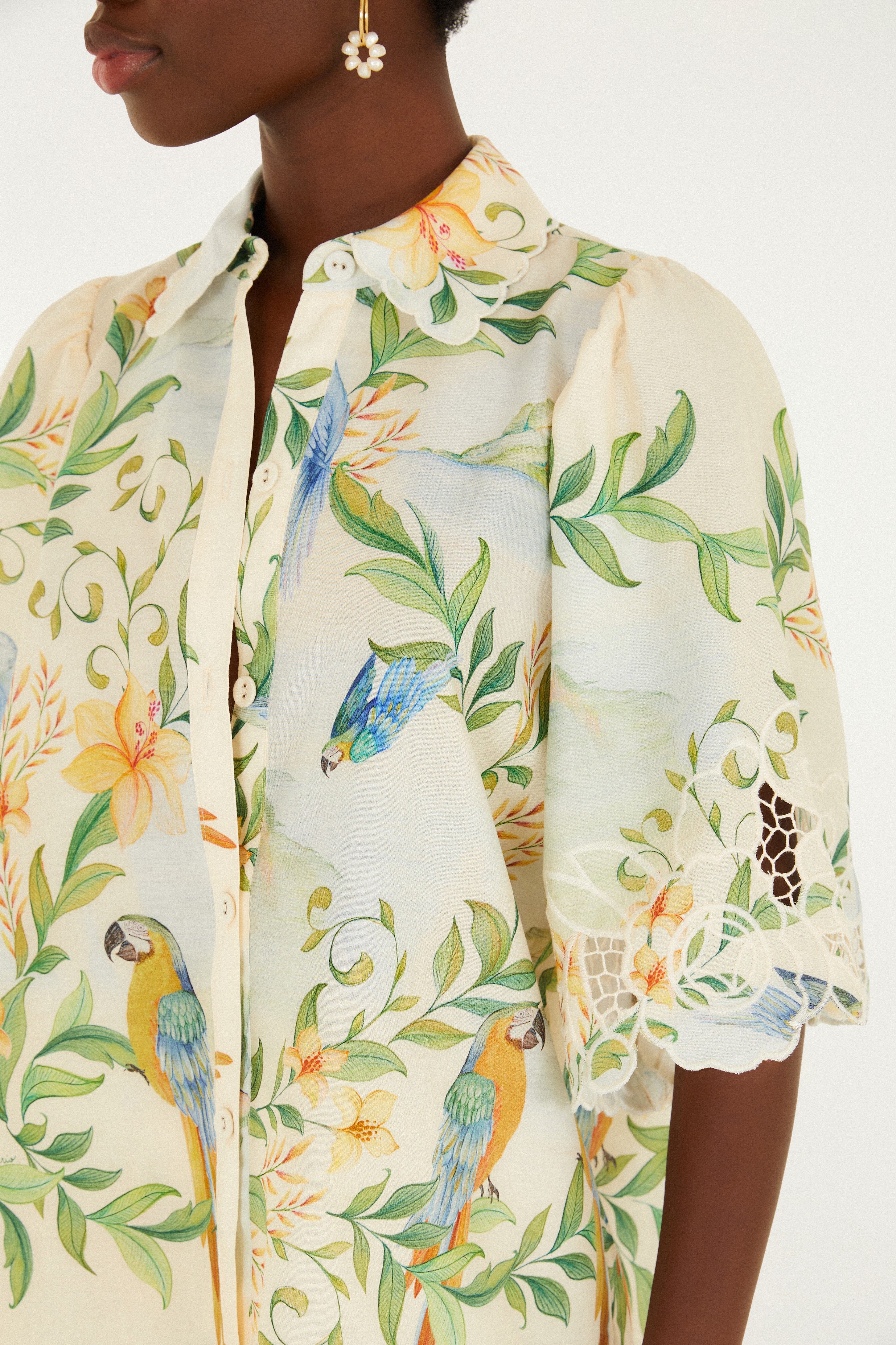 Camisa Bordada Paisagem Rio