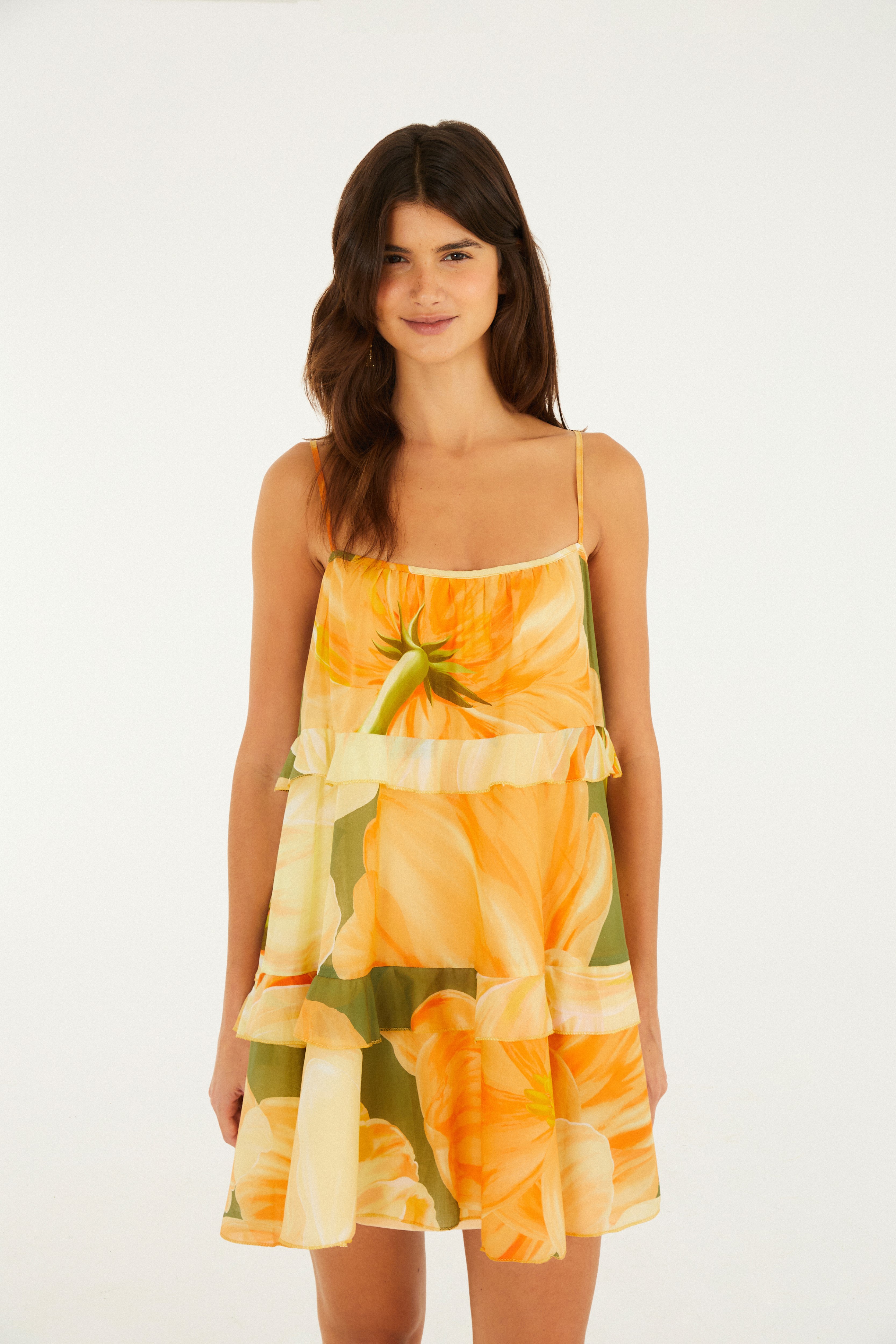 Vestido Curto Estampado Amarilis