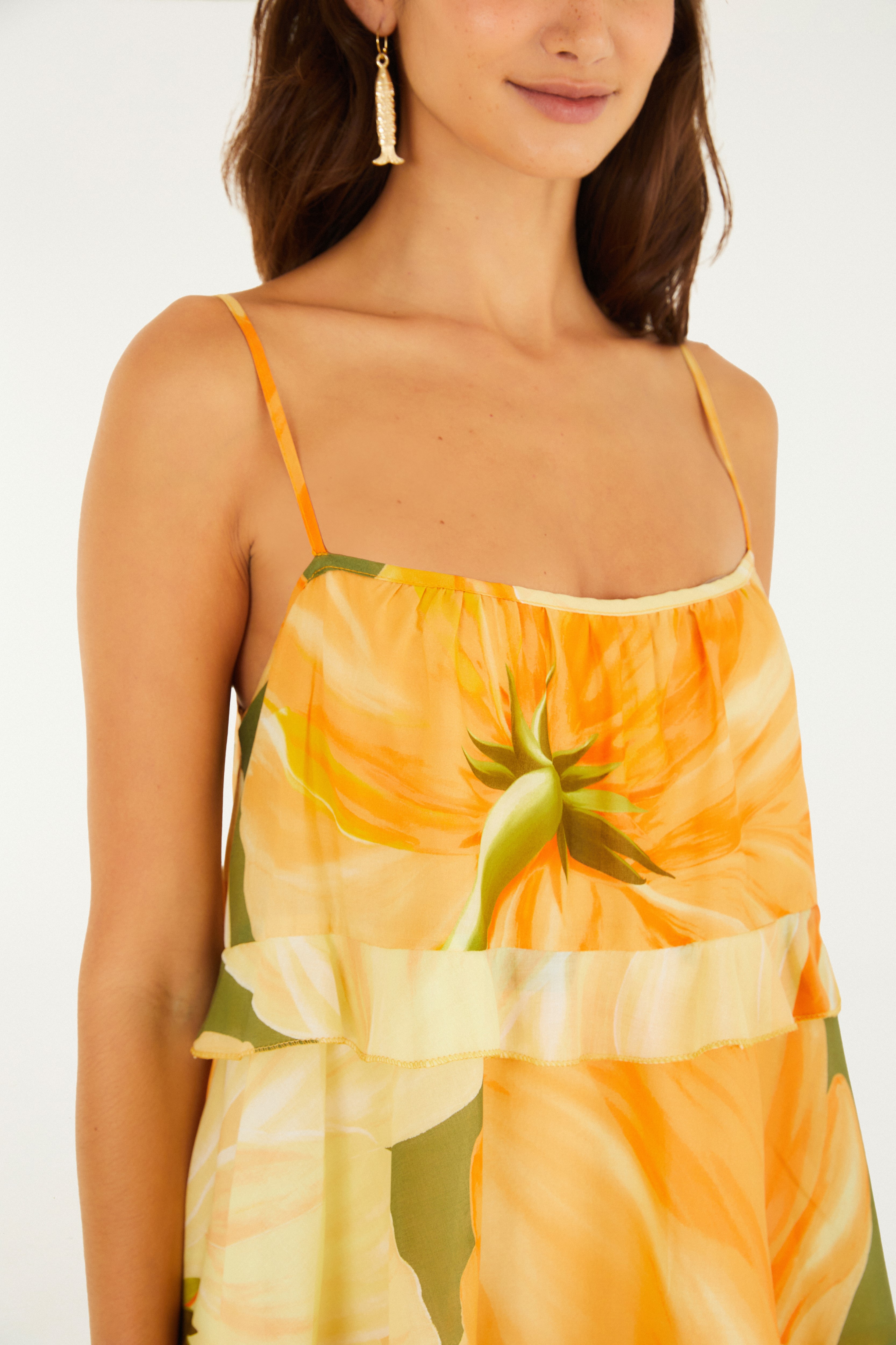 Vestido Curto Estampado Amarilis
