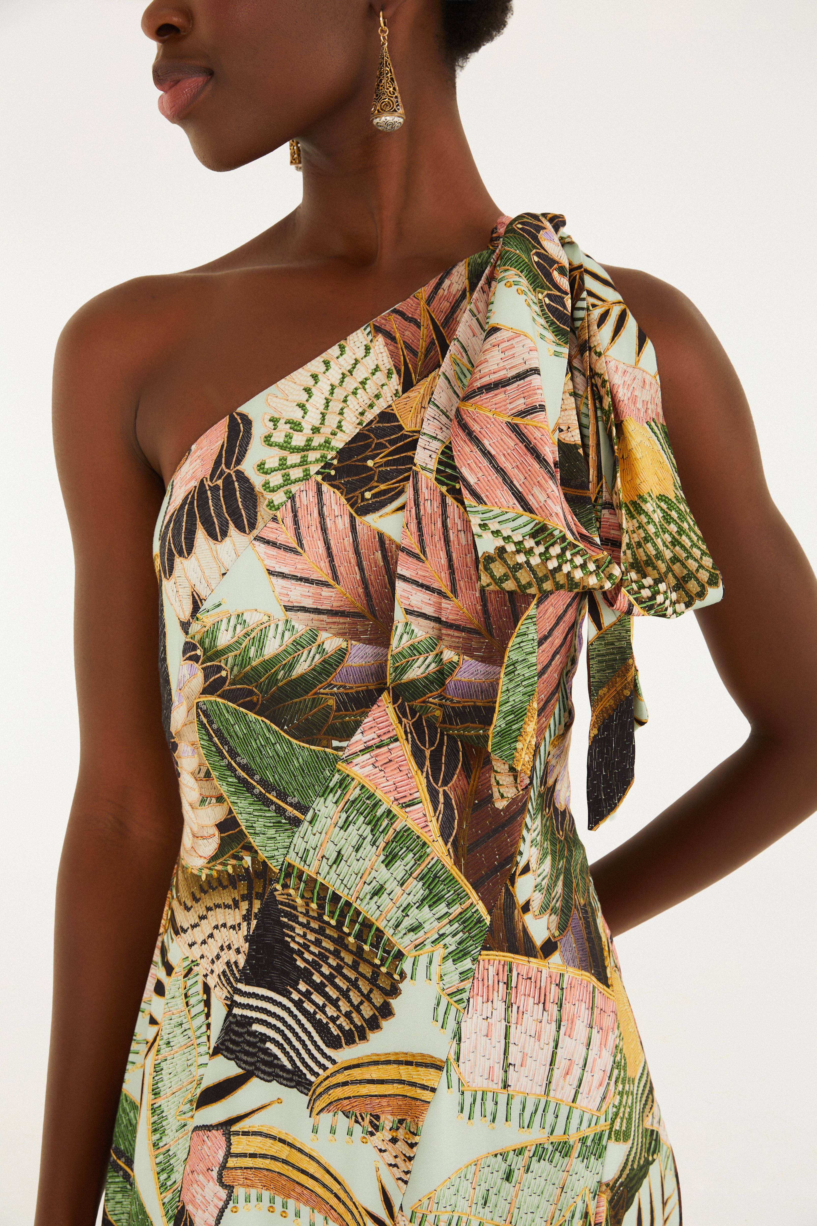 Vestido Longo Estampado Paraíso Das Aves