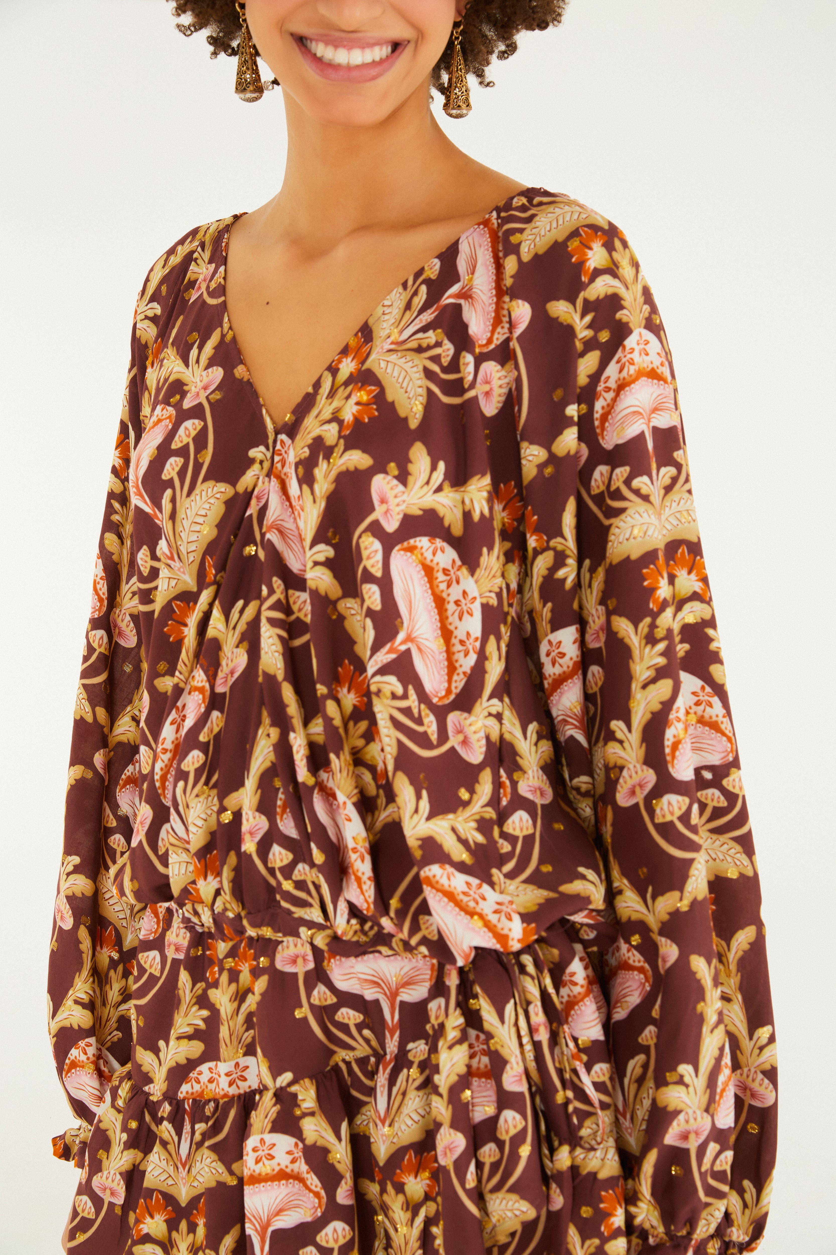 Vestido Curto Estampado Doce Cogumelo