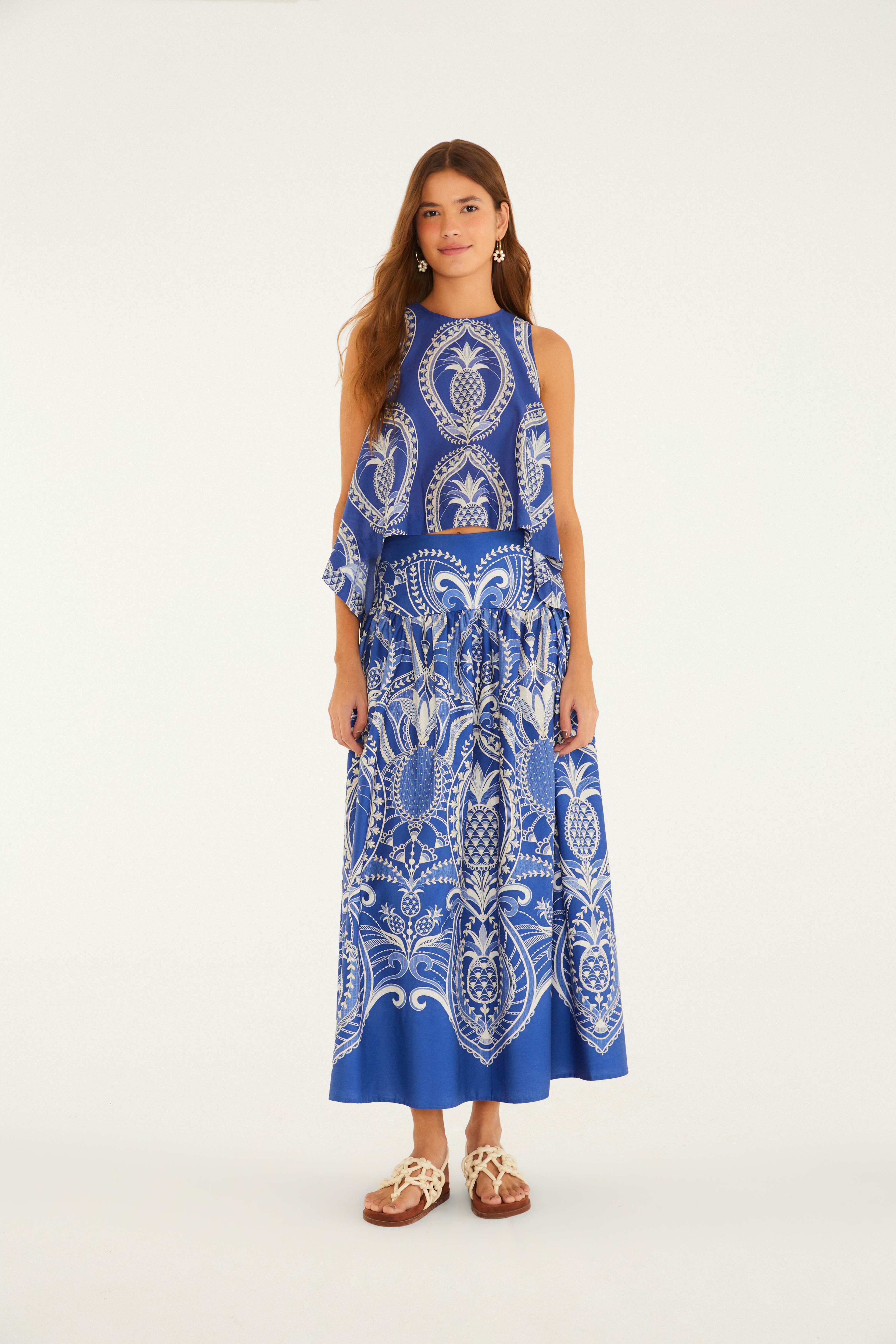 Blusa Estampada Relicário De Abacaxi