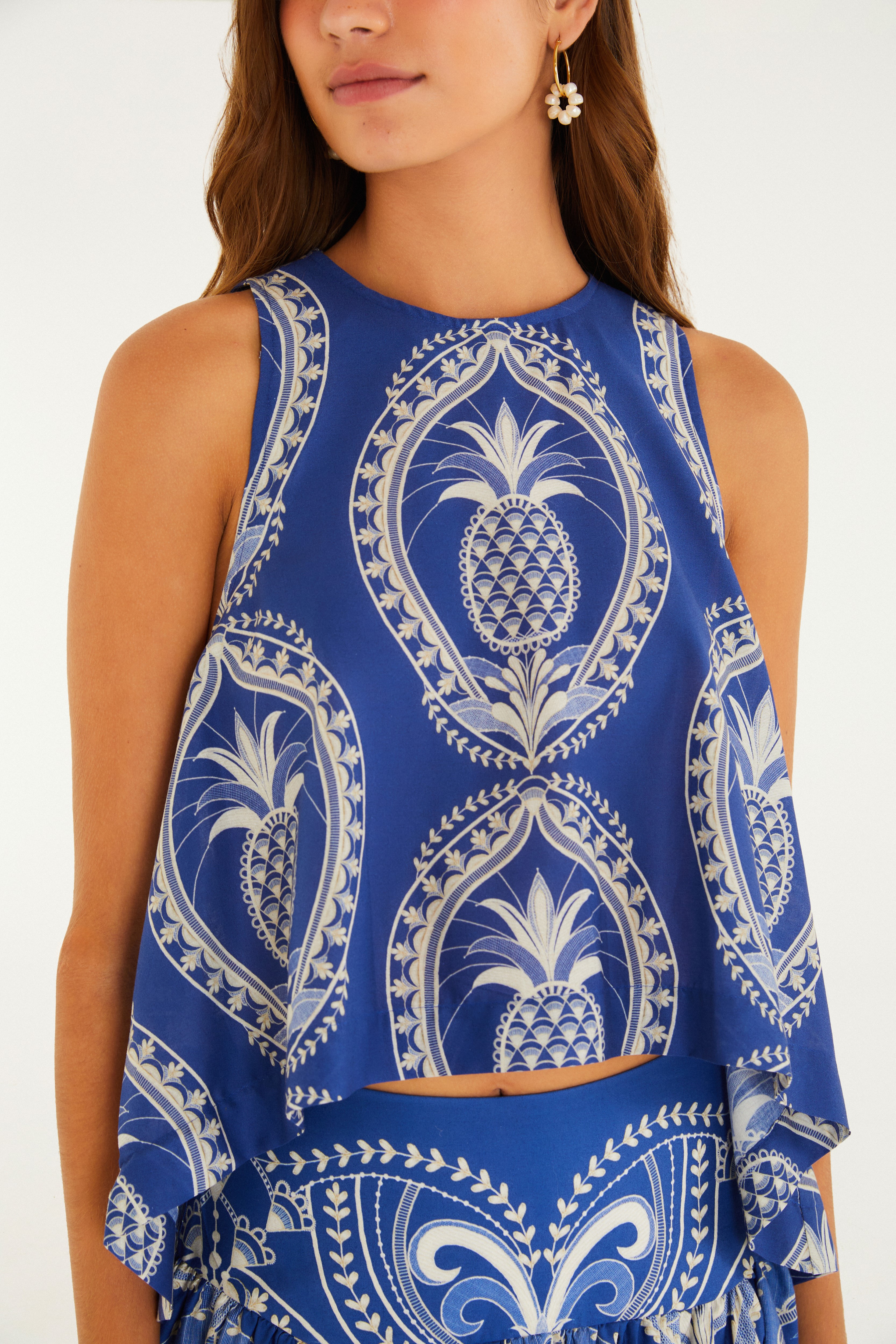 Blusa Estampada Relicário De Abacaxi