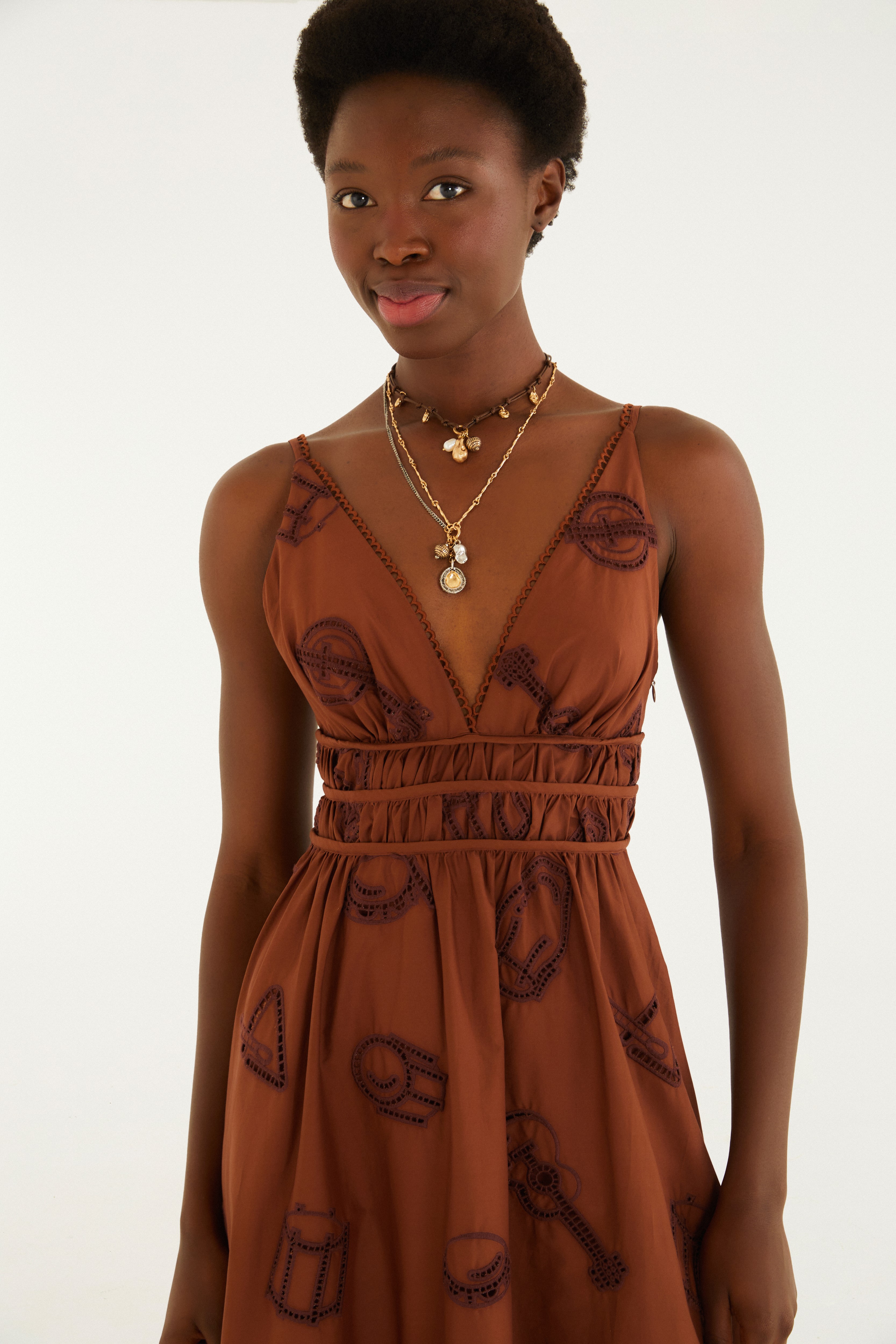Vestido Midi Laise Estampado Som Do Rio