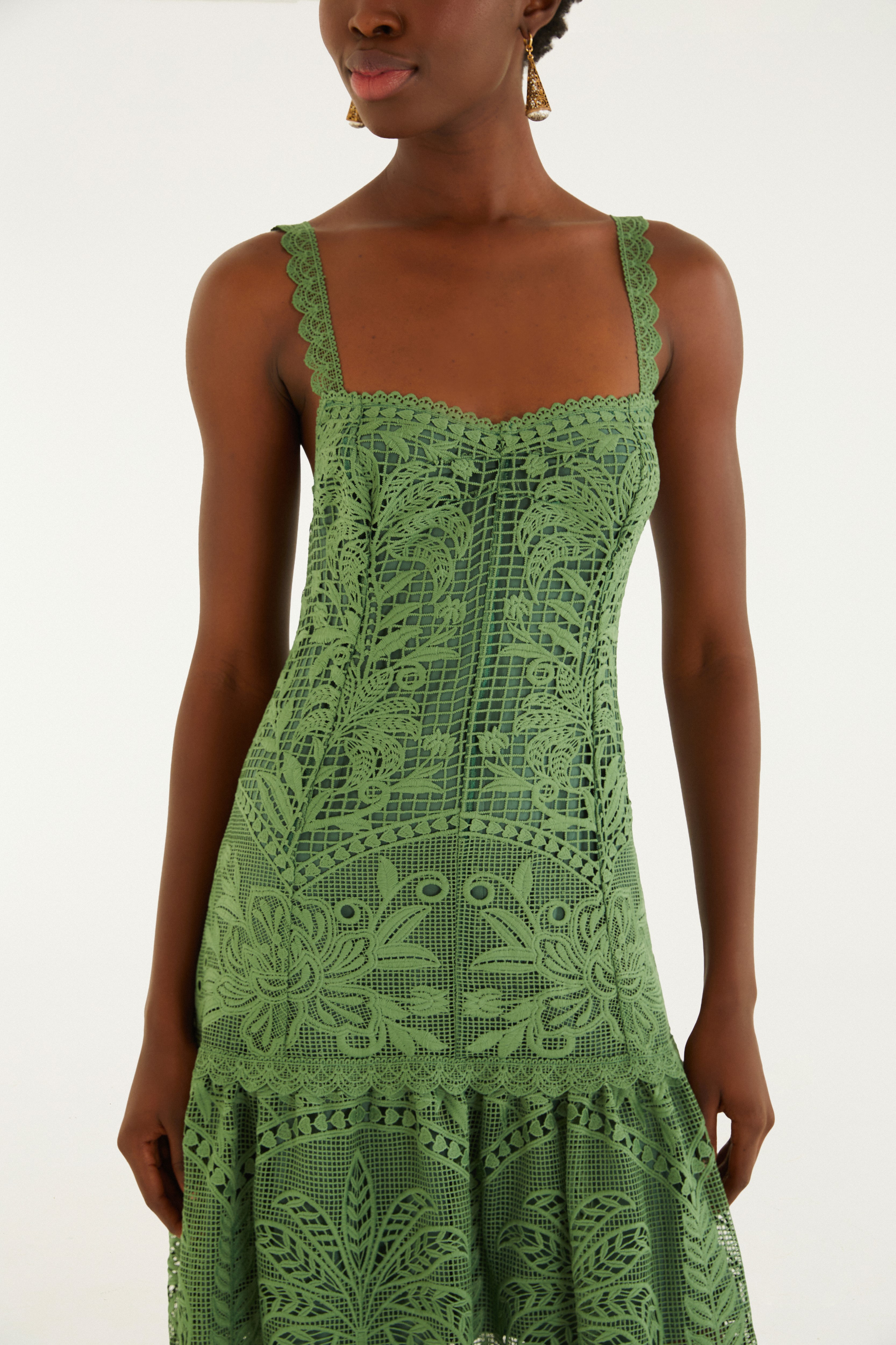 Vestido Cropped Guipure Paisagem Do Rio