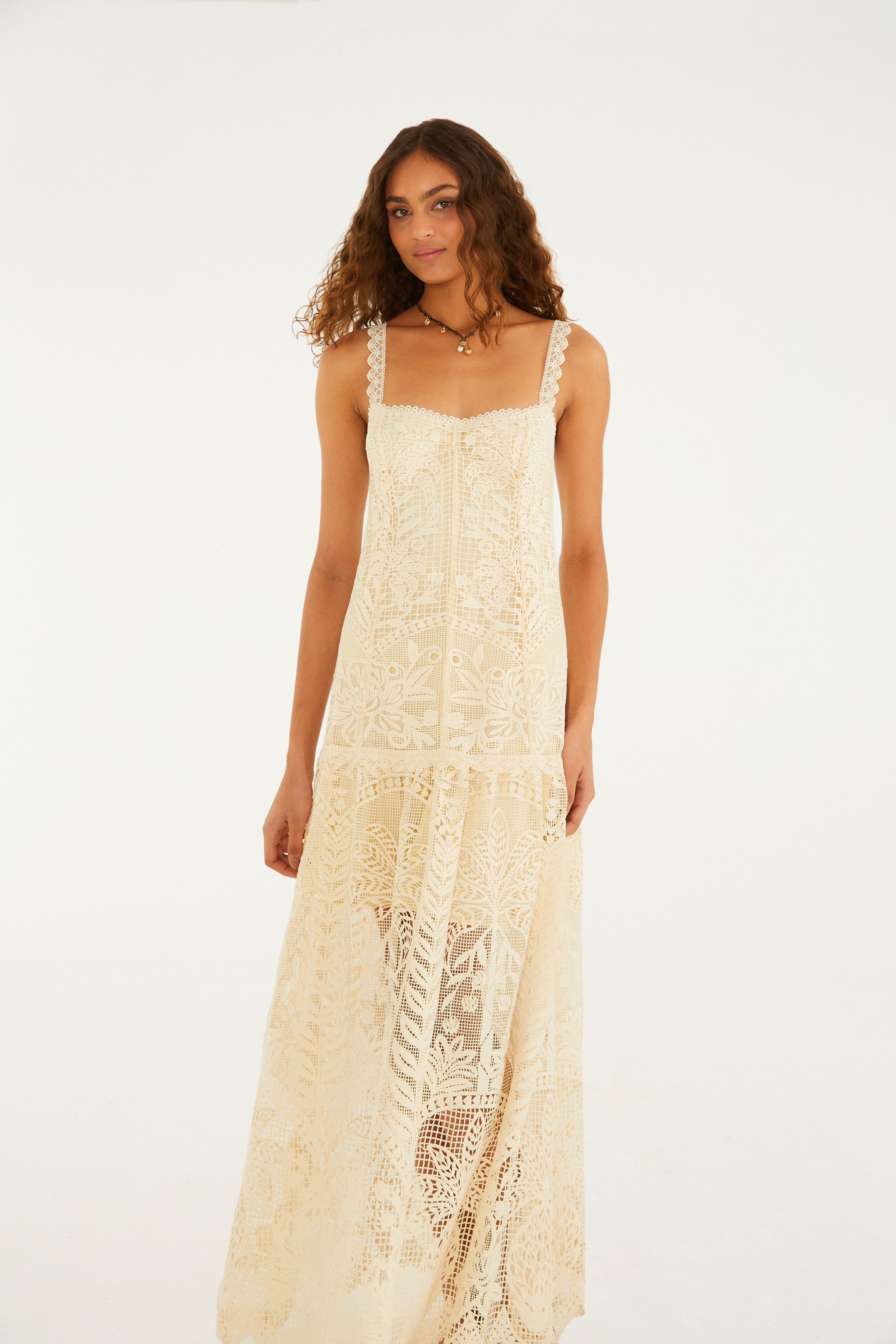 Vestido Cropped Guipure Paisagem Do Rio