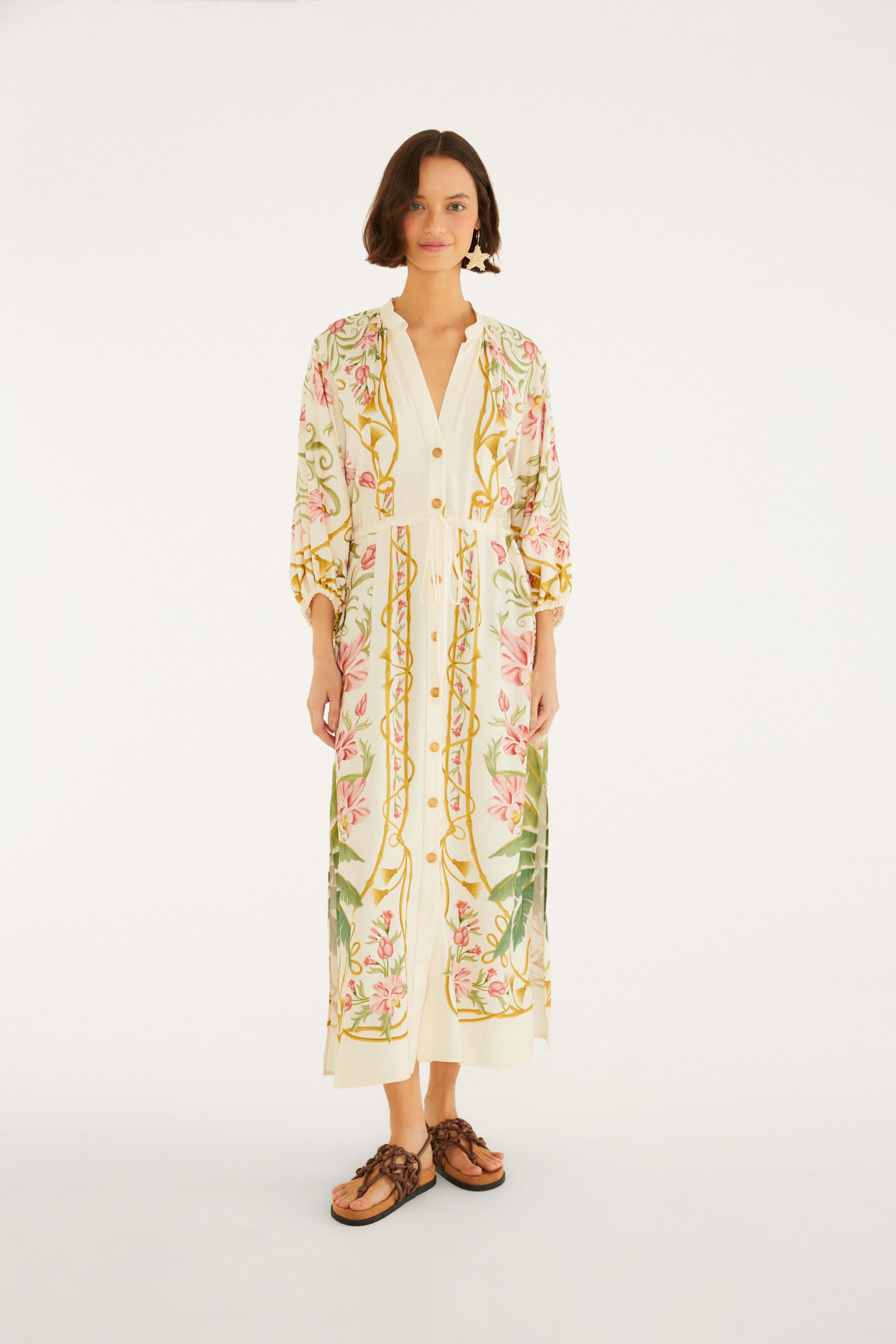 Vestido Cropped Estampado Floral Nusa