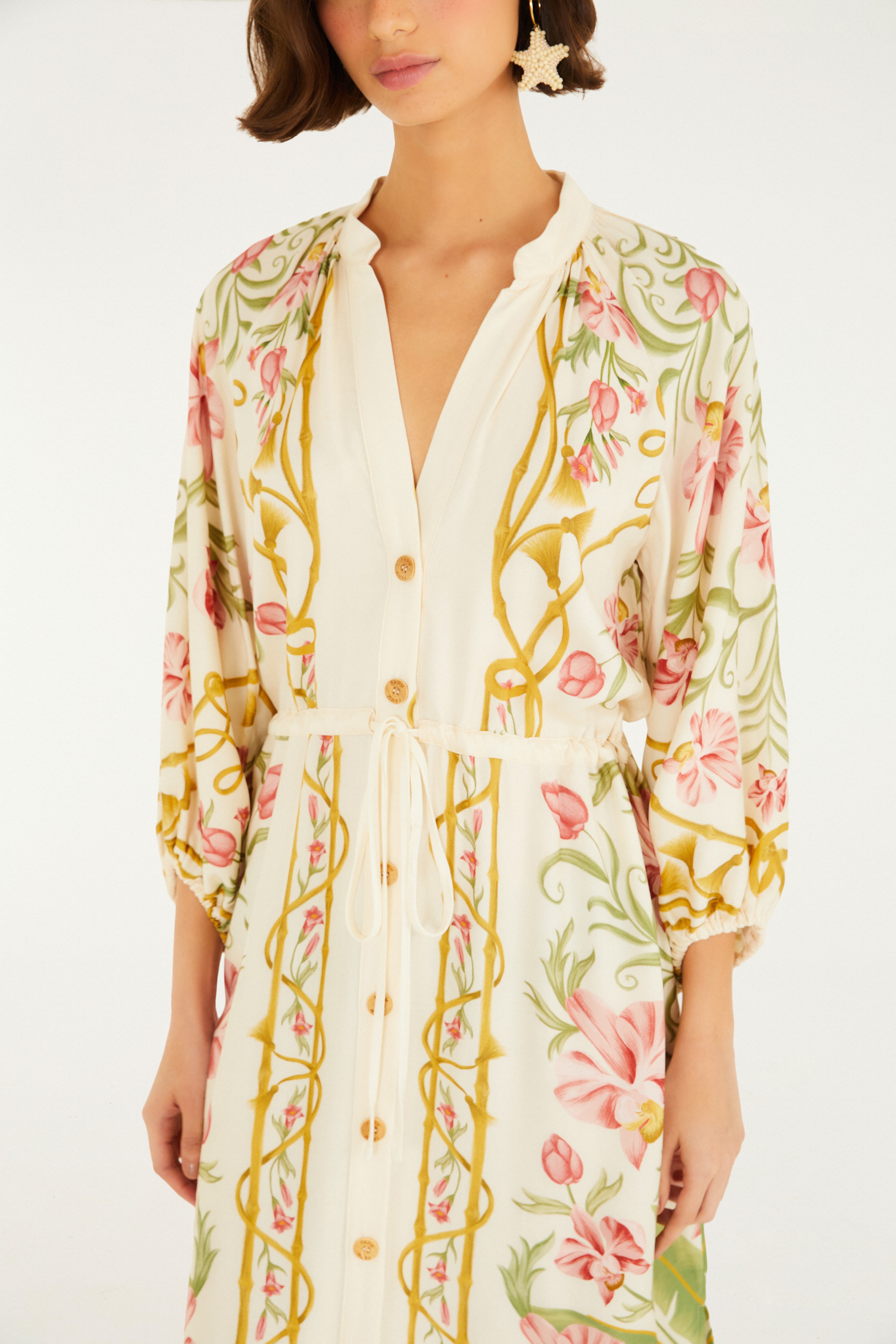 Vestido Cropped Estampado Floral Nusa