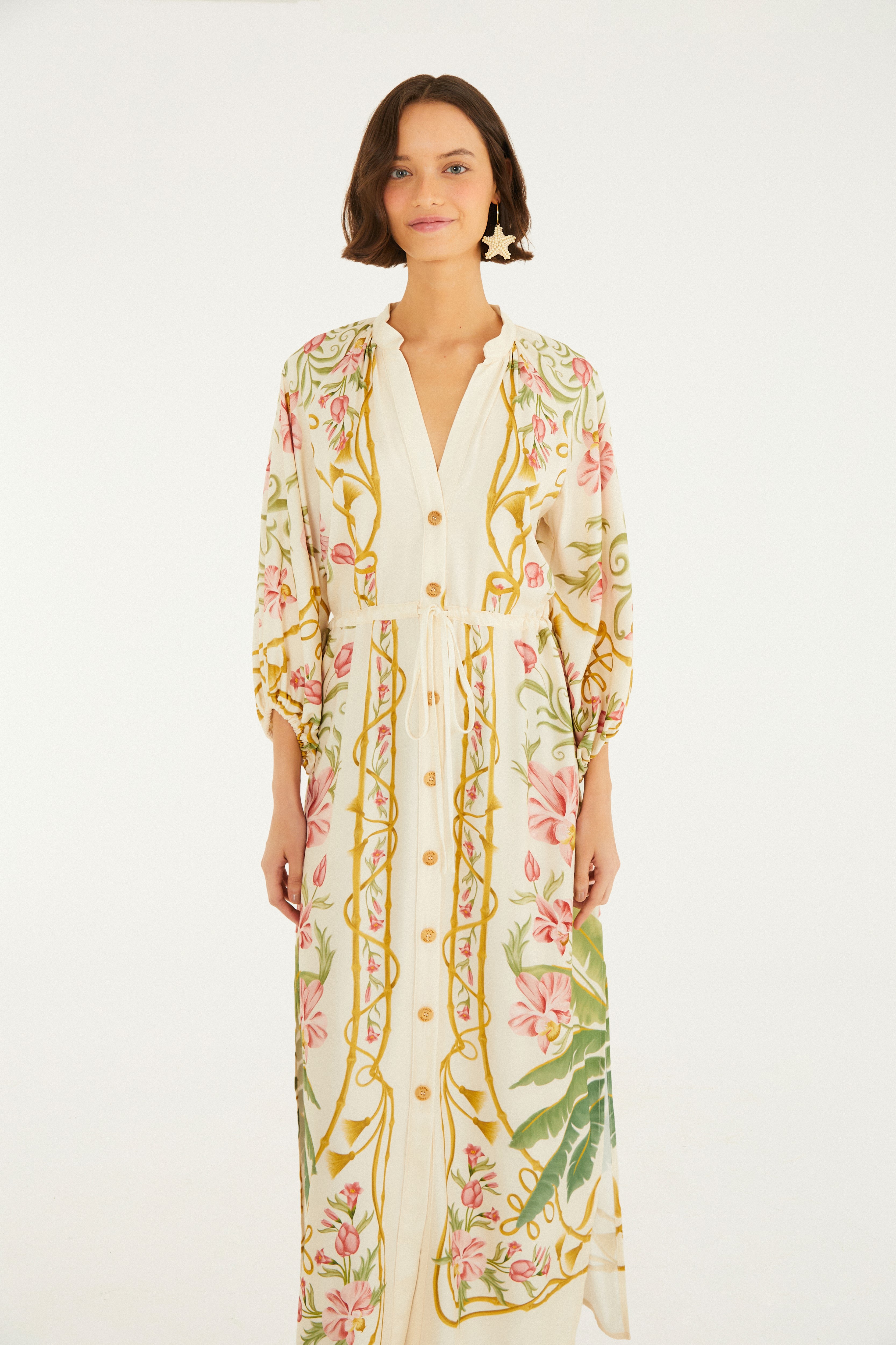 Vestido Cropped Estampado Floral Nusa