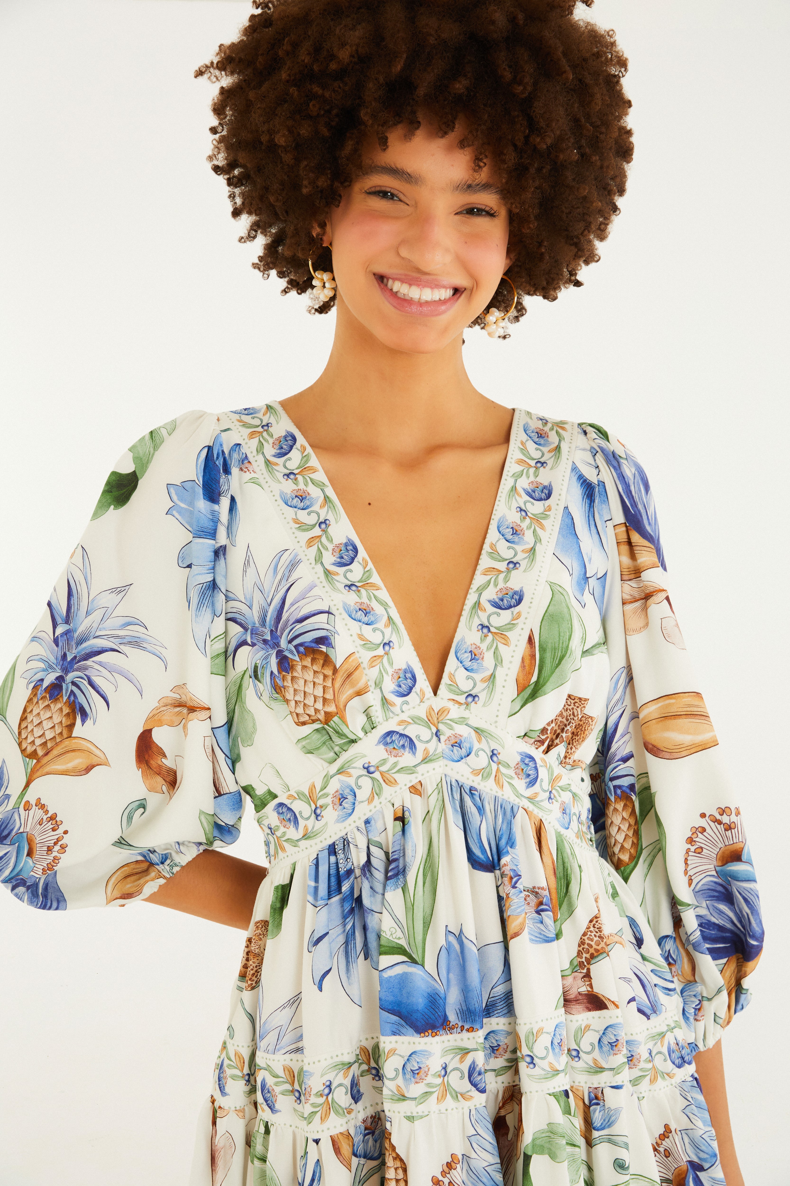Vestido Curto Estampado Floral Elsa