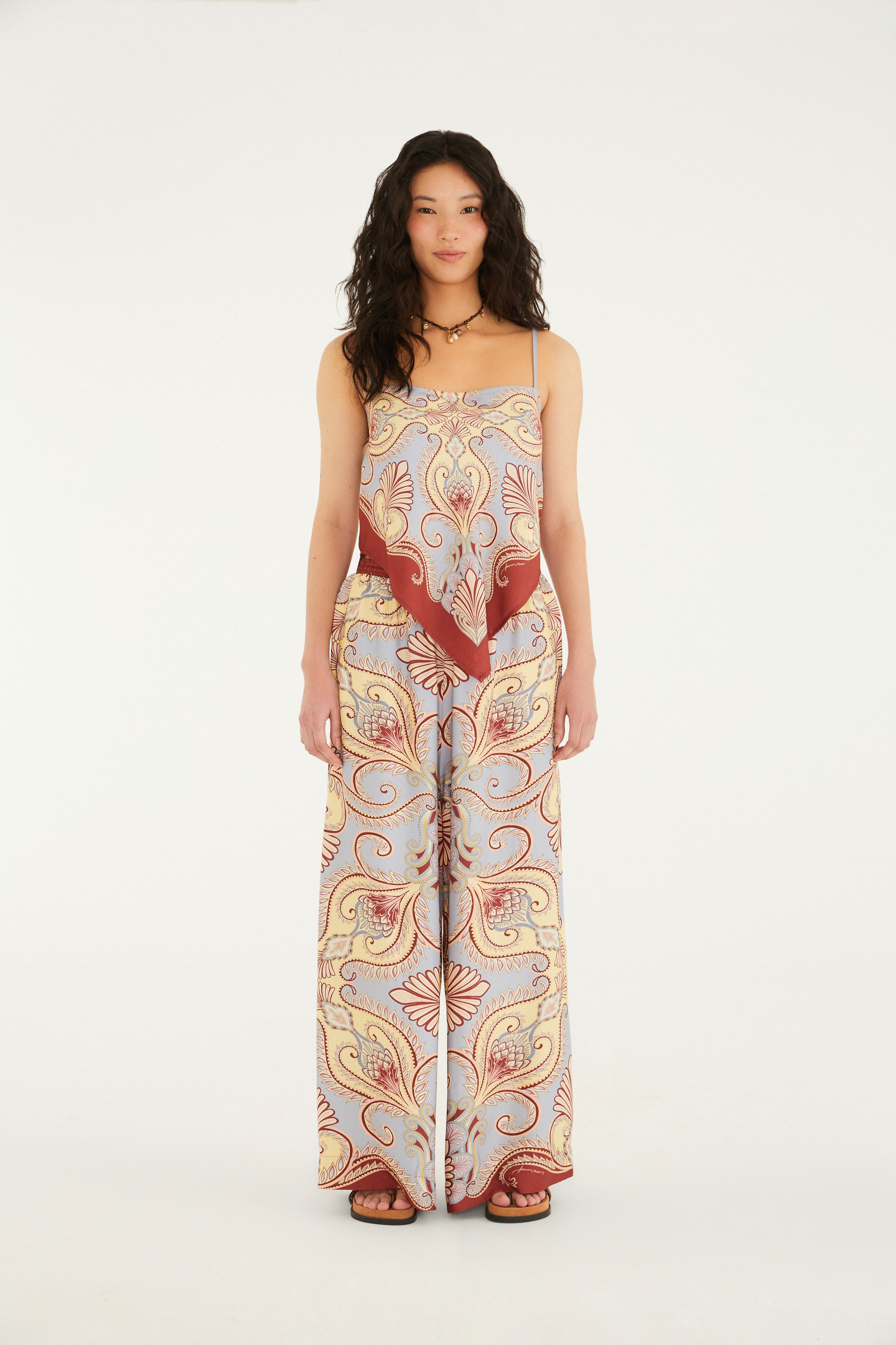 Regata Estampada Lenço Arabesque