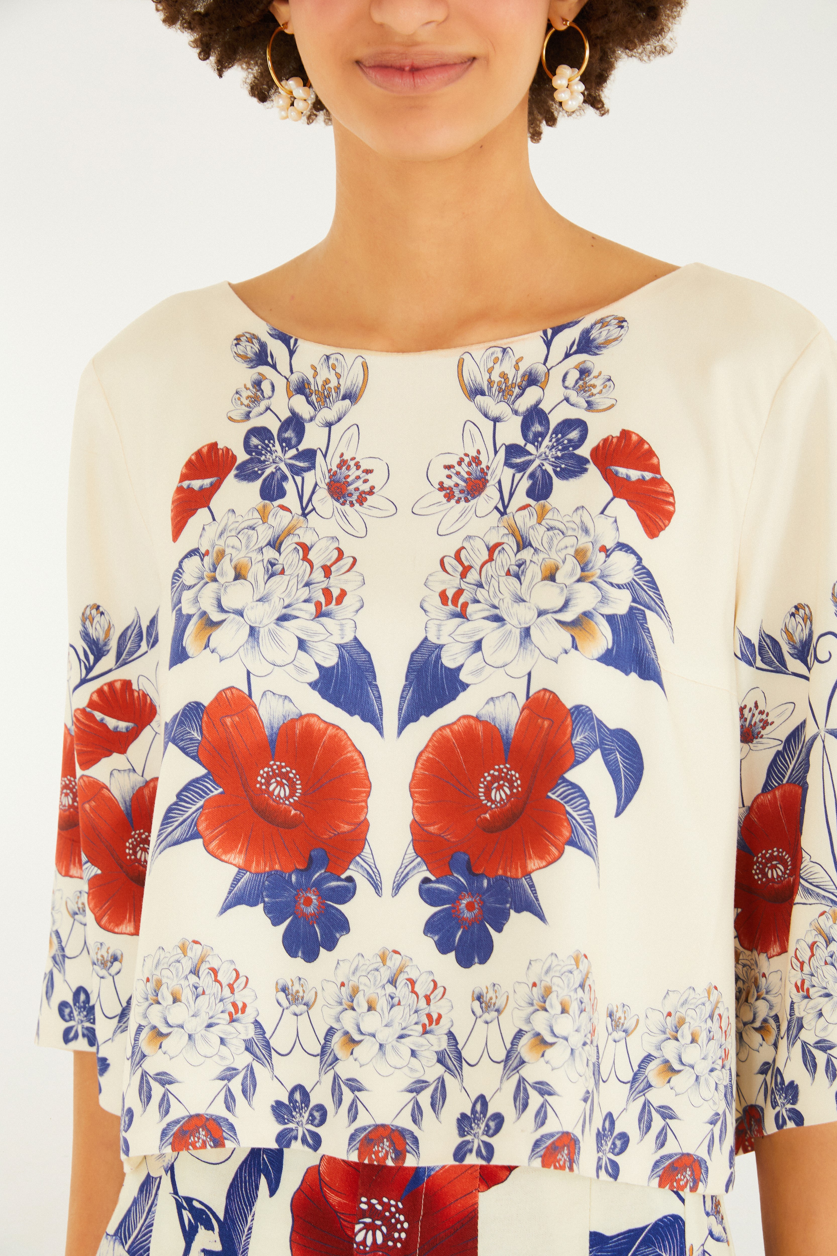 T-Shirt Cropped Floral Lina