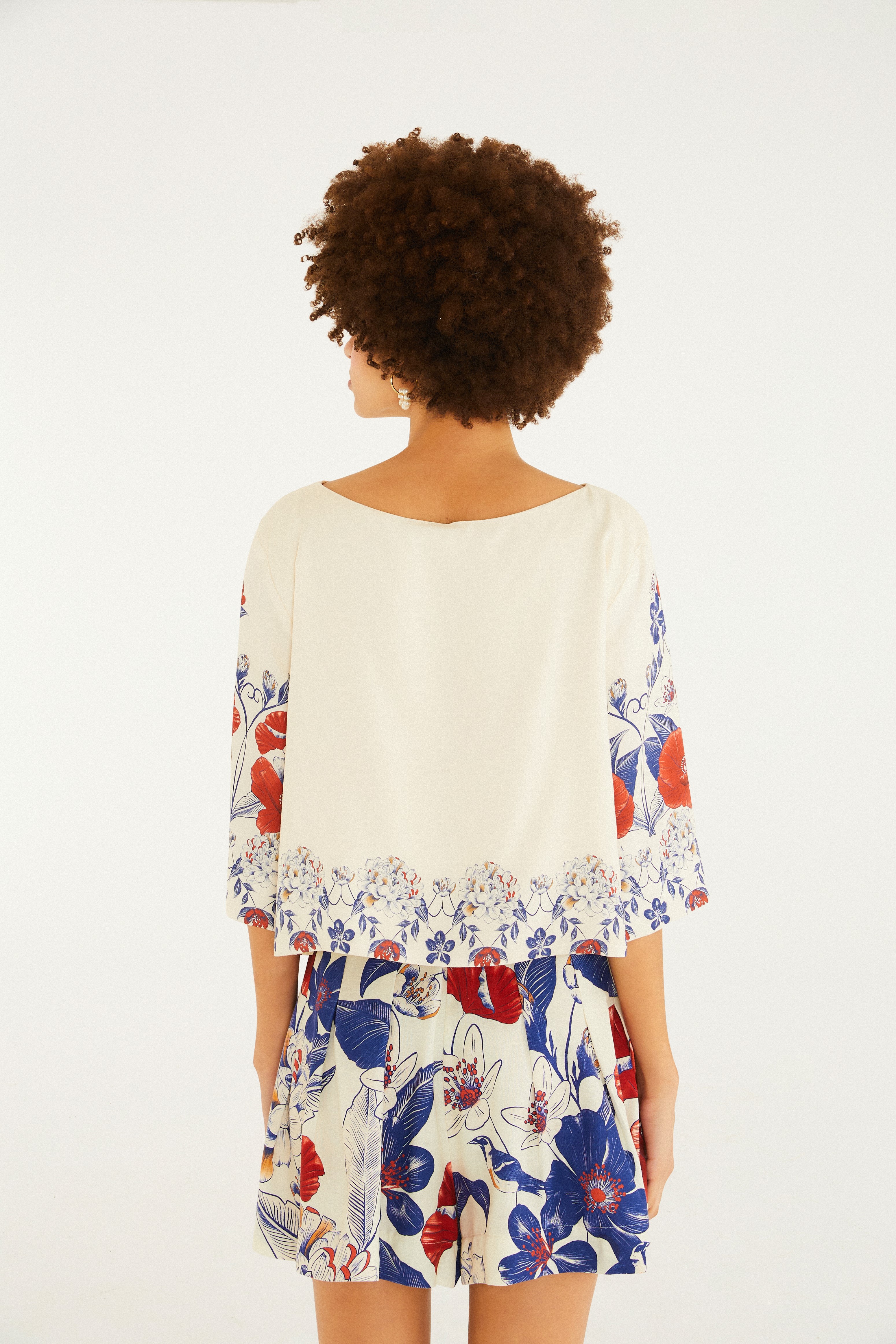 T-Shirt Cropped Floral Lina