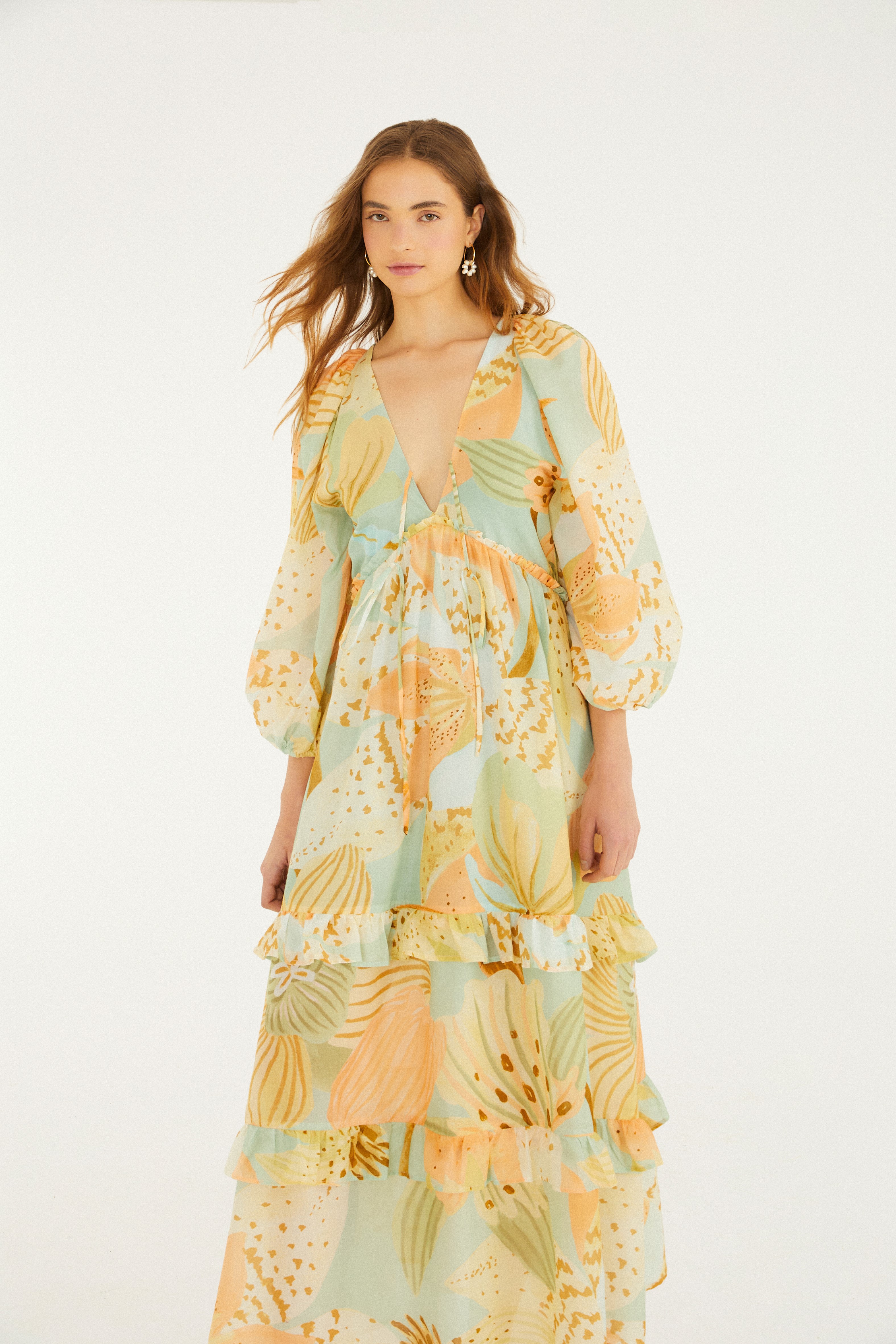 Vestido Mangas Estampado Florie