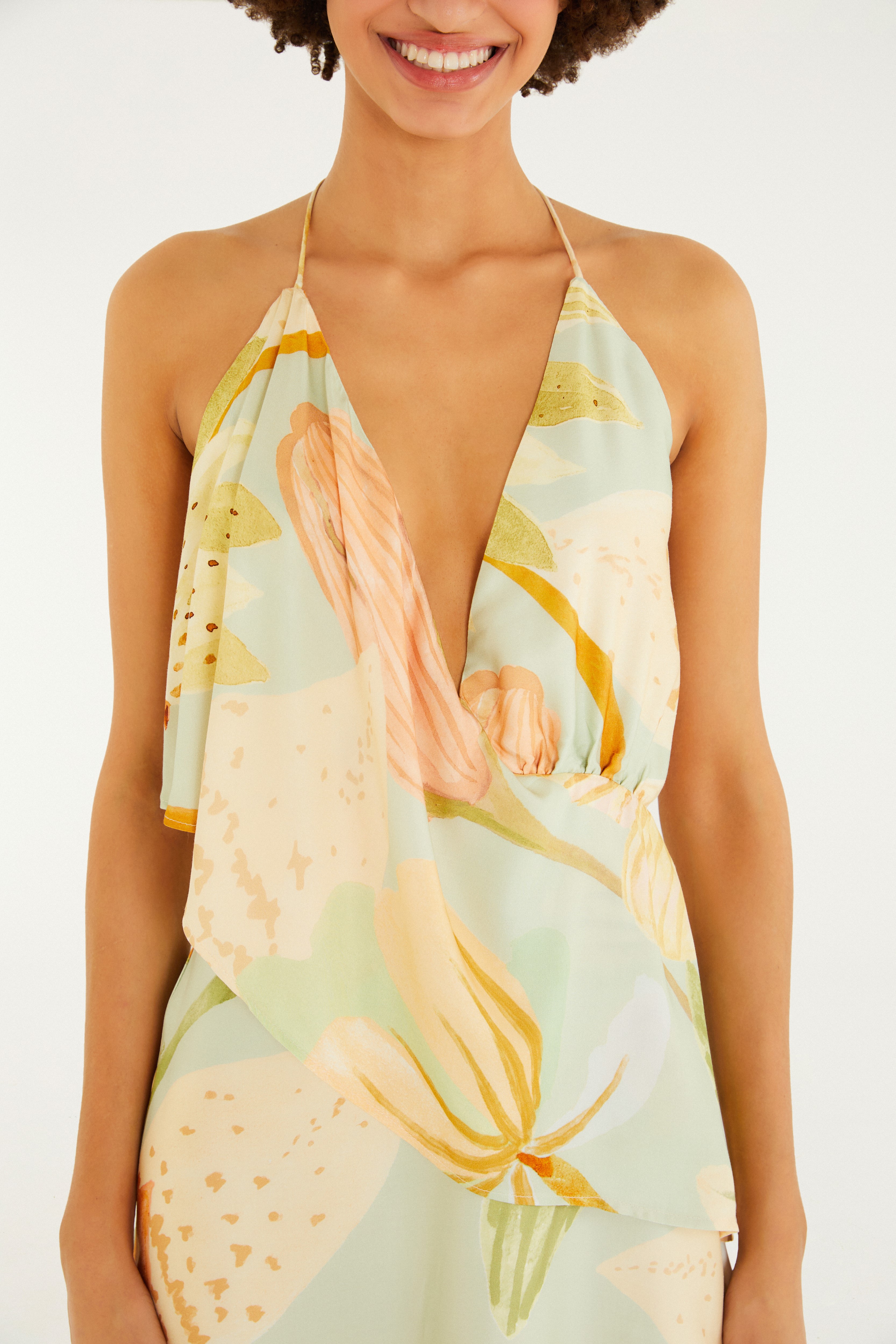 Vestido Curto Estampado Florie