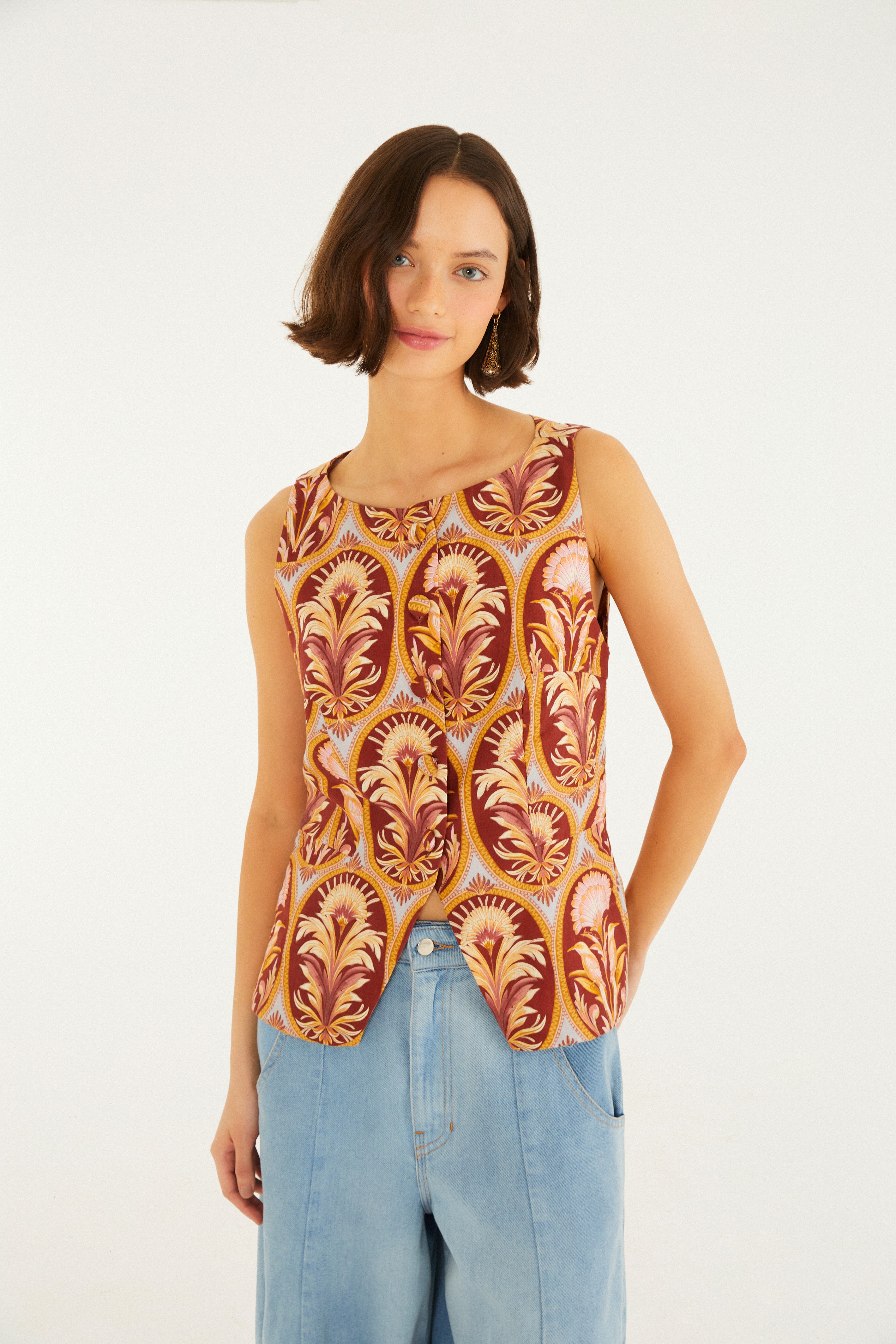 Blusa Estampada Camafeu